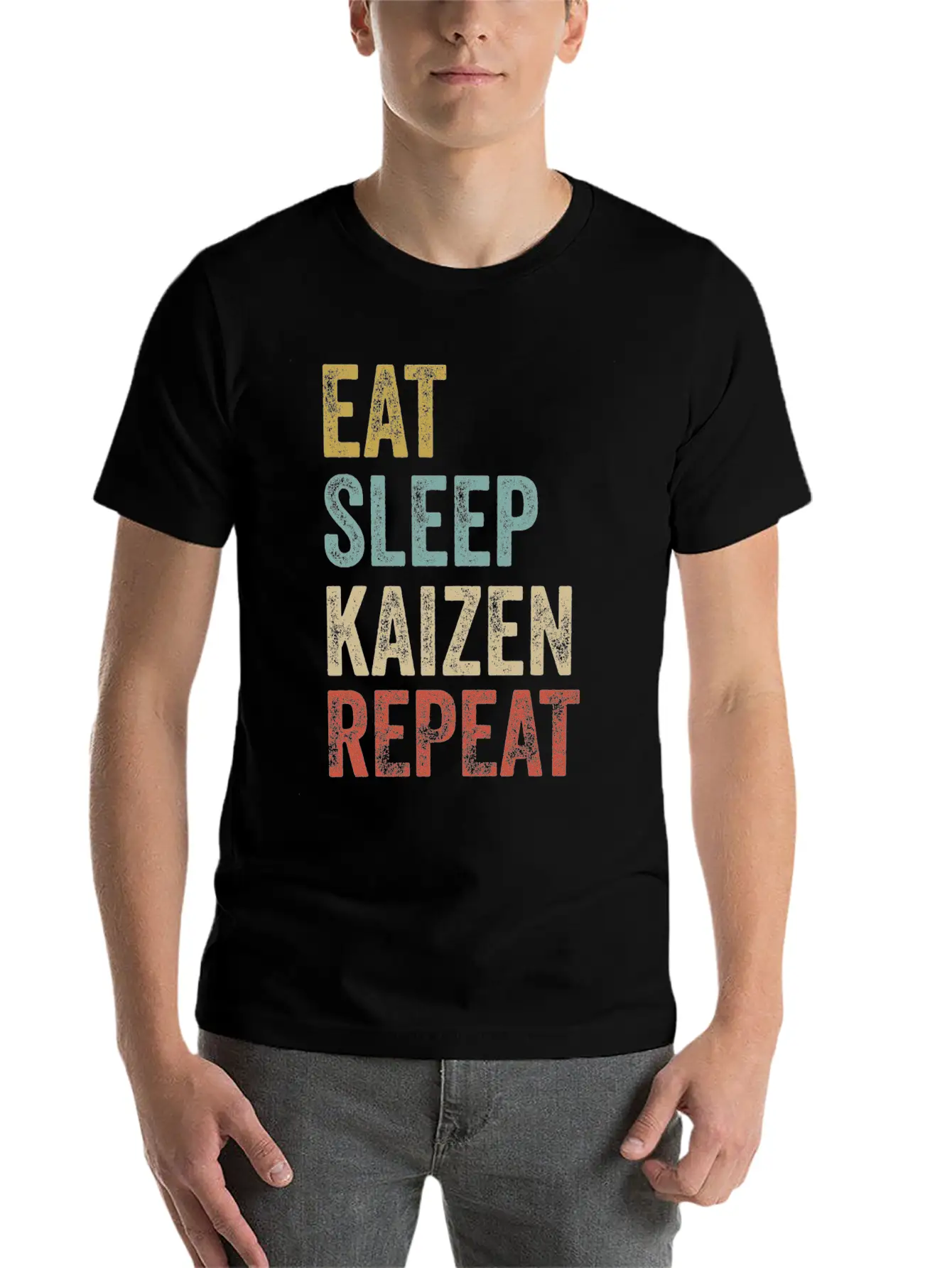 Eat Sleep Kaizen Repeat Clothes Funny Kaizen Basic Graphic T-Shirt – Daily Comfort In Soft Cotton