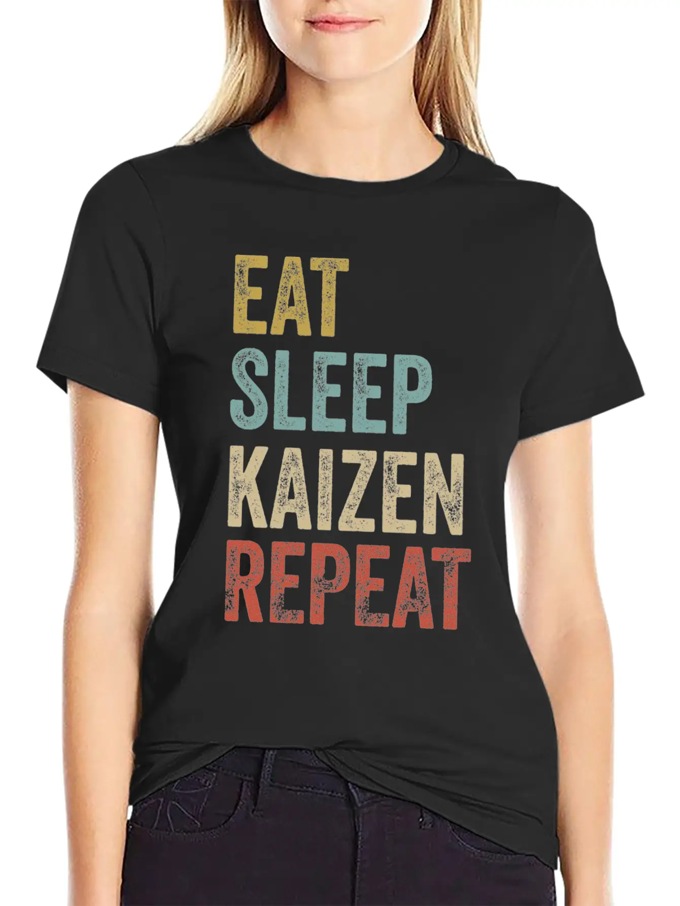 Eat Sleep Kaizen Repeat Clothes Funny Kaizen Basic Graphic T-Shirt – Daily Comfort In Soft Cotton