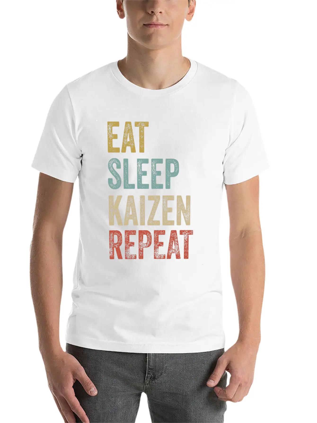 Eat Sleep Kaizen Repeat Clothes Funny Kaizen Basic Graphic T-Shirt – Daily Comfort In Soft Cotton