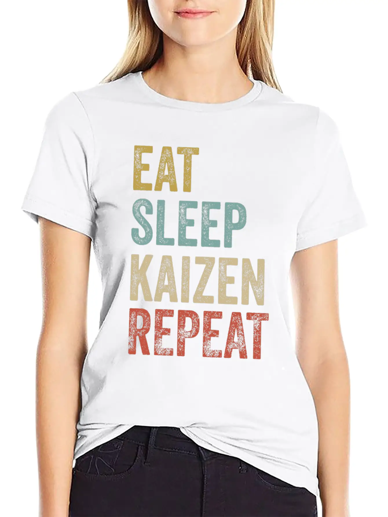 Eat Sleep Kaizen Repeat Clothes Funny Kaizen Basic Graphic T-Shirt – Daily Comfort In Soft Cotton