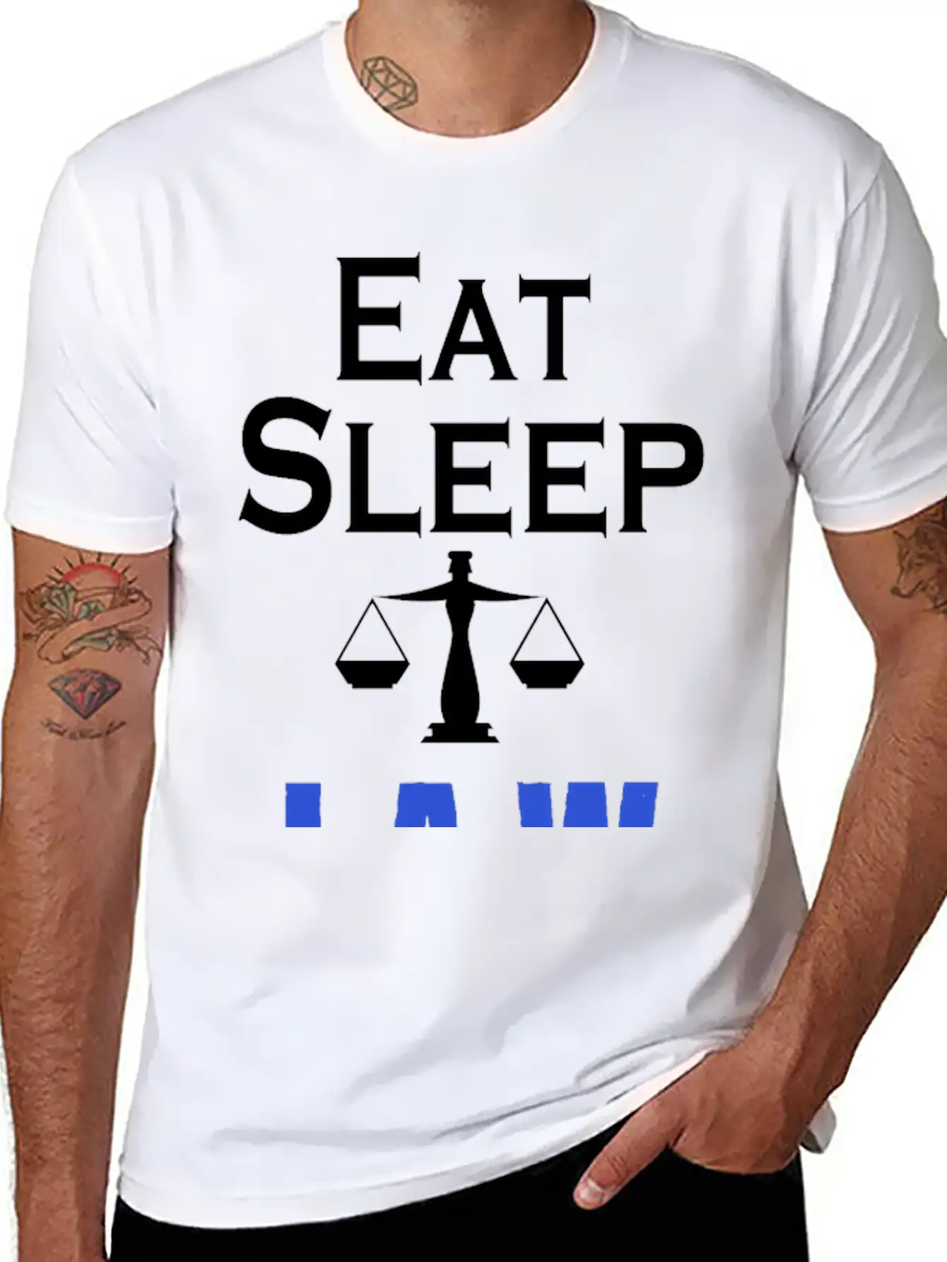 Eat Sleep Law Repeat Stylish Everyday T-Shirt – Unisex Basic Cotton Tee