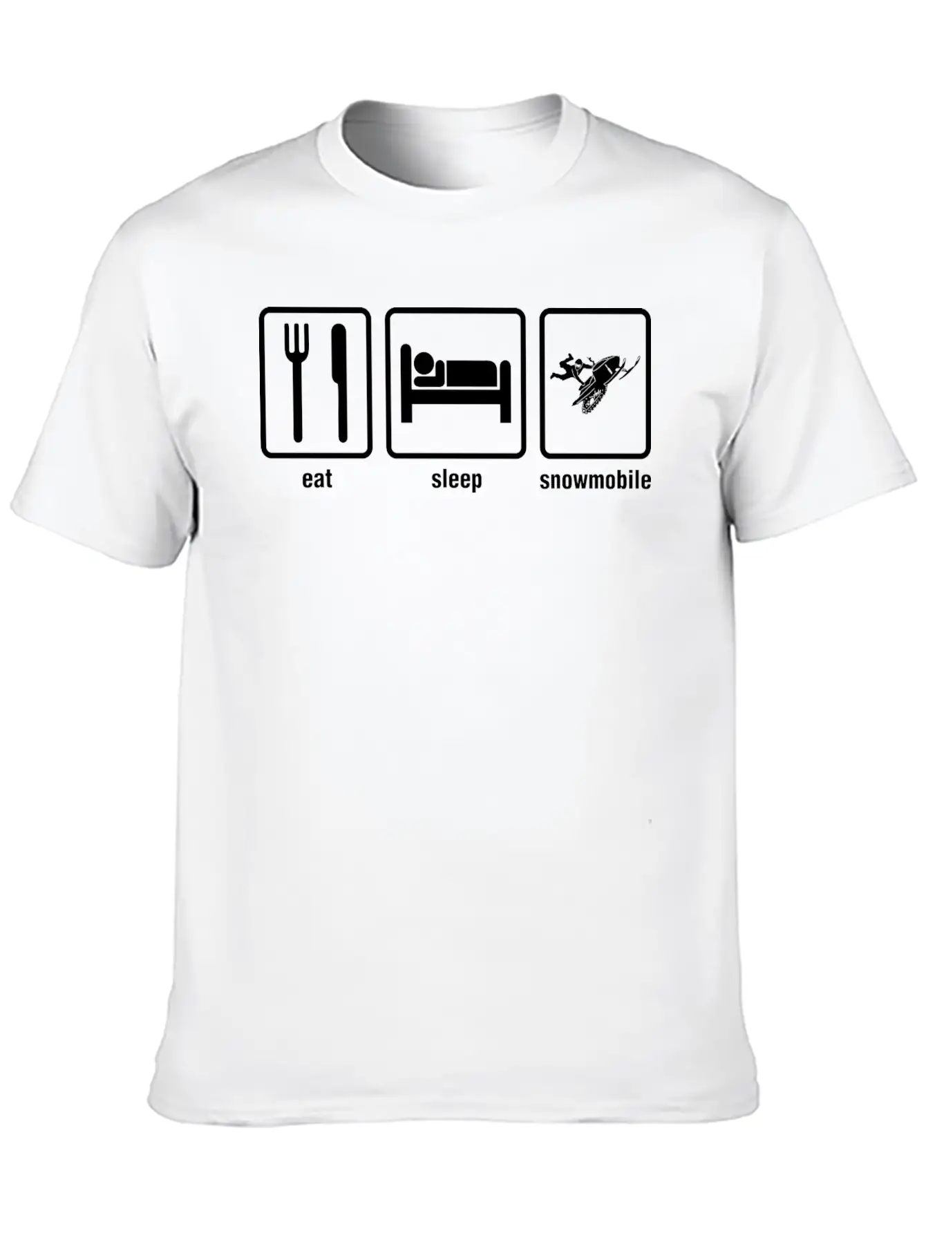 Eat Sleep Snowmobile Stylish Everyday T-Shirt – Unisex Basic Cotton Tee