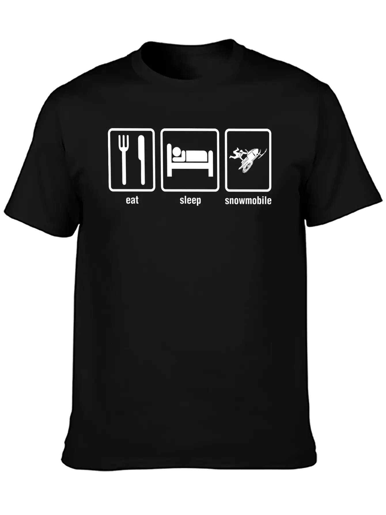 Eat Sleep Snowmobile Stylish Everyday T-Shirt – Unisex Basic Cotton Tee