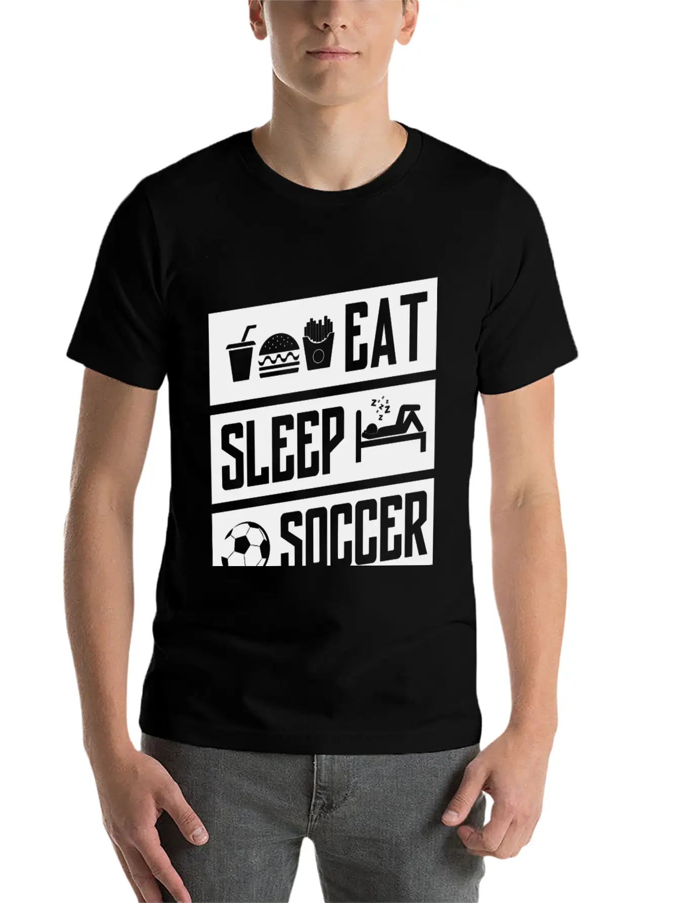 Eat Sleep Soccer Basic Graphic T-Shirt – Daily Comfort In Soft Cotton
