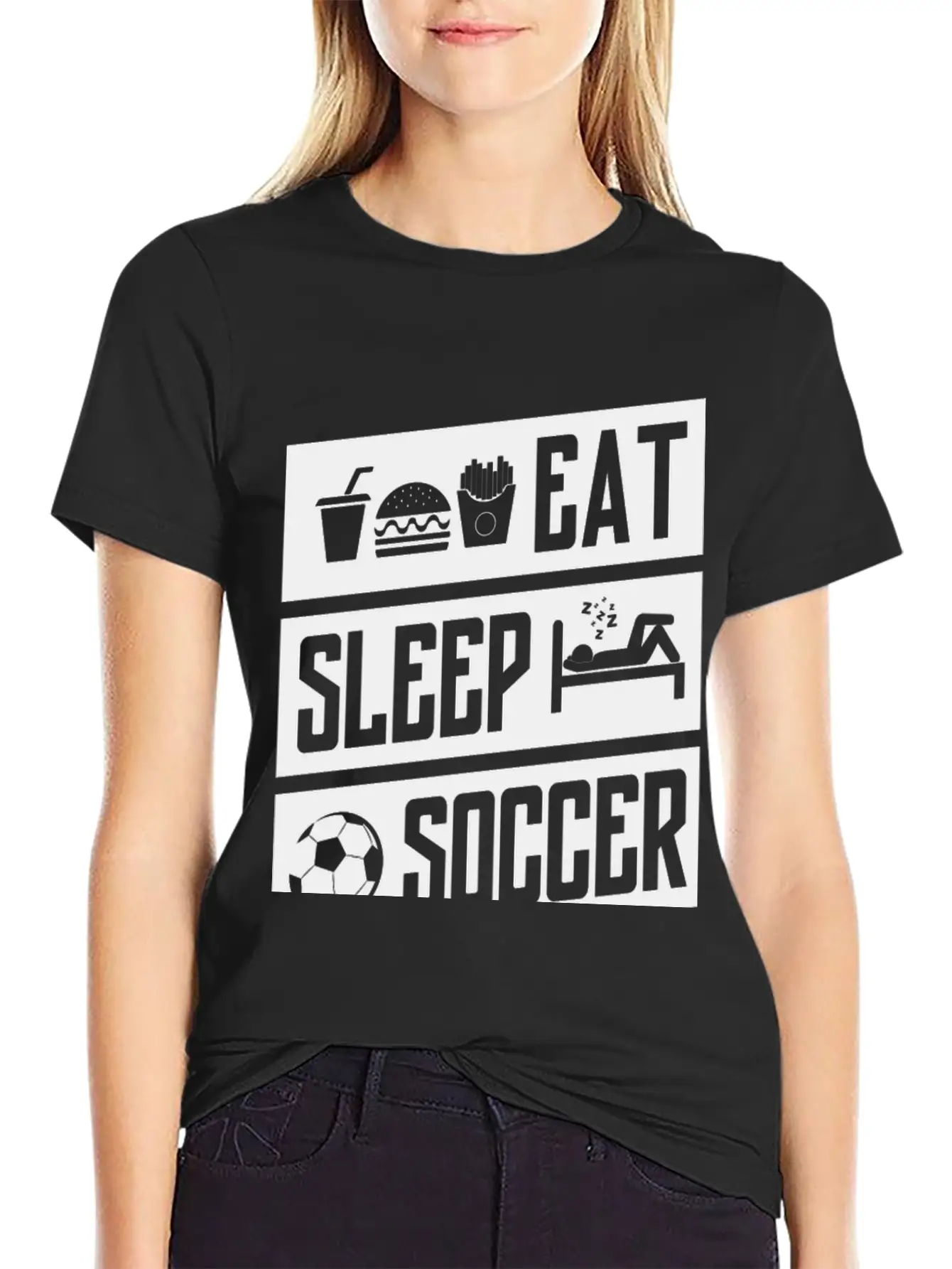 Eat Sleep Soccer Basic Graphic T-Shirt – Daily Comfort In Soft Cotton