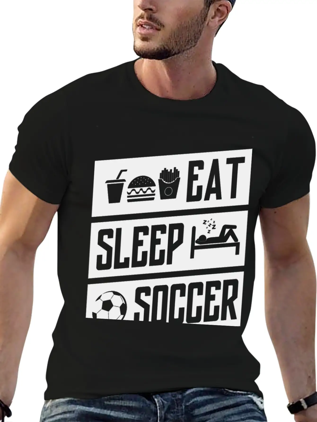 Eat Sleep Soccer Basic Graphic T-Shirt – Daily Comfort In Soft Cotton