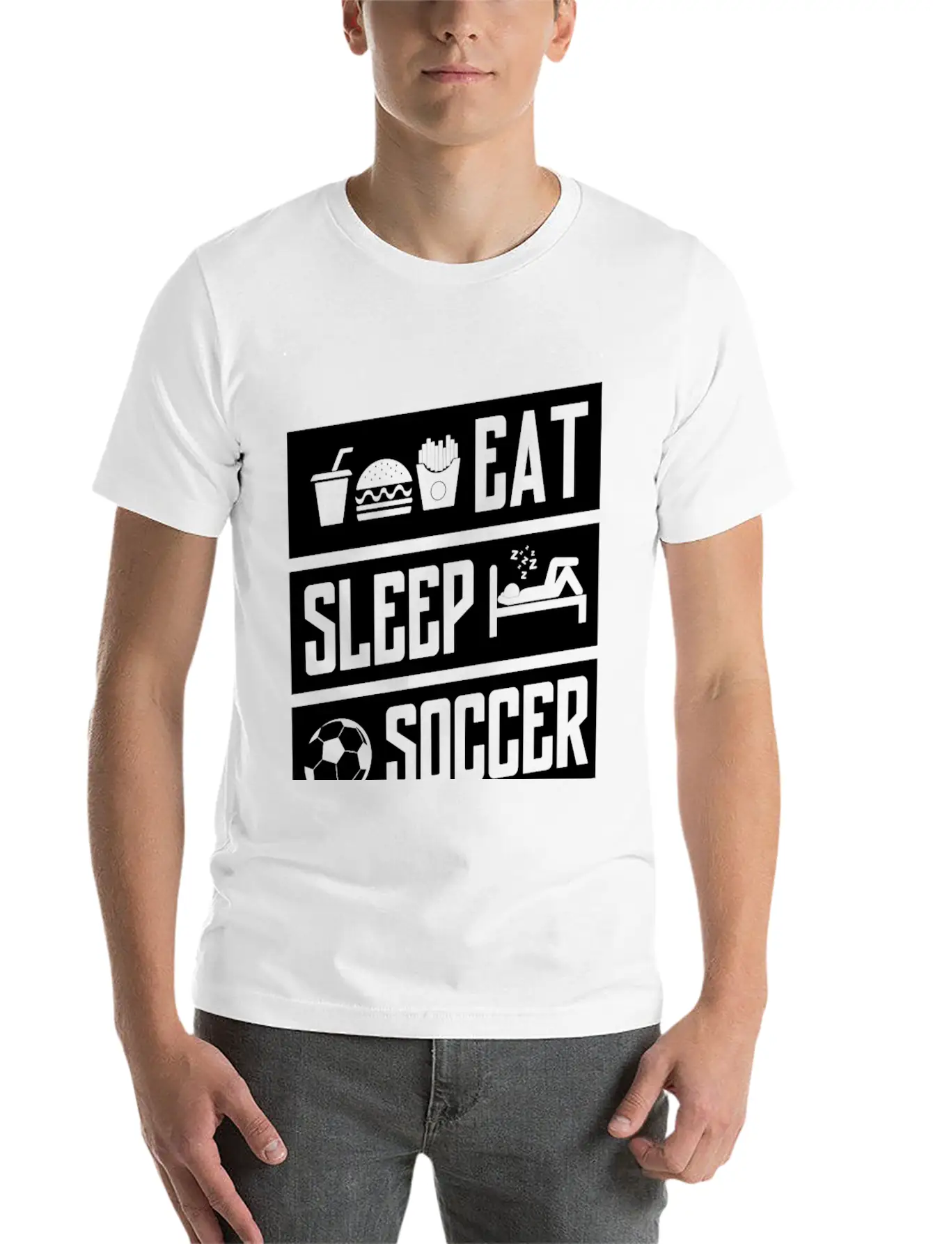 Eat Sleep Soccer Basic Graphic T-Shirt – Daily Comfort In Soft Cotton