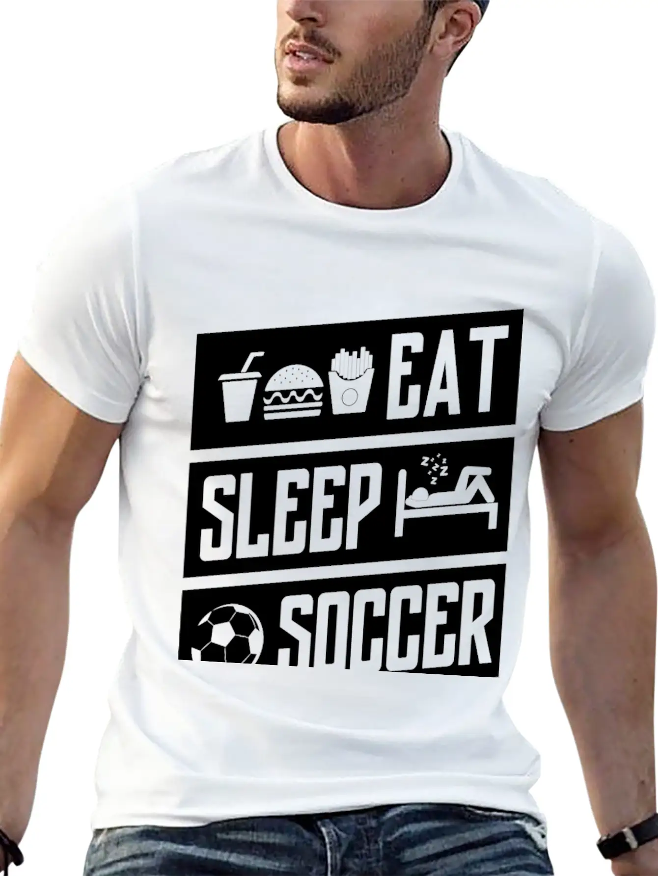 Eat Sleep Soccer Basic Graphic T-Shirt – Daily Comfort In Soft Cotton