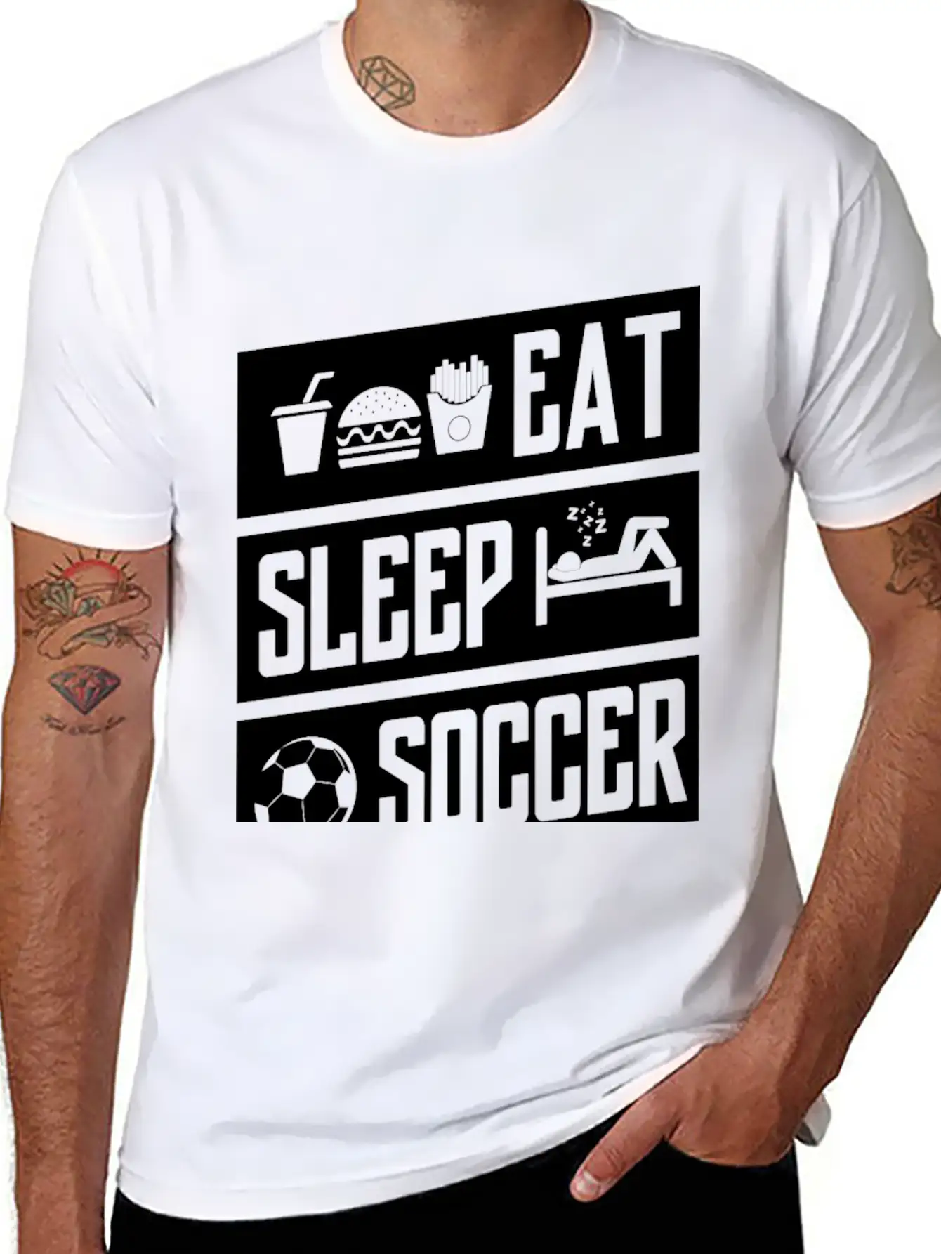 Eat Sleep Soccer Basic Graphic T-Shirt – Daily Comfort In Soft Cotton