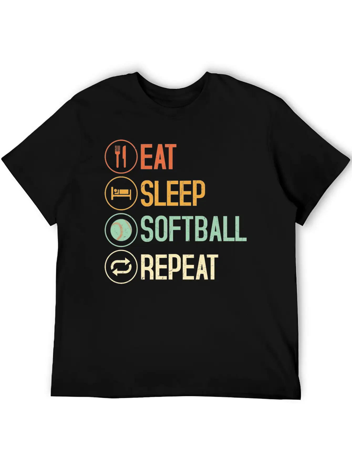 Eat Sleep Softball Repeat Team Baseball Timeless Short Sleeve Tee – Comfy And Minimalist Design