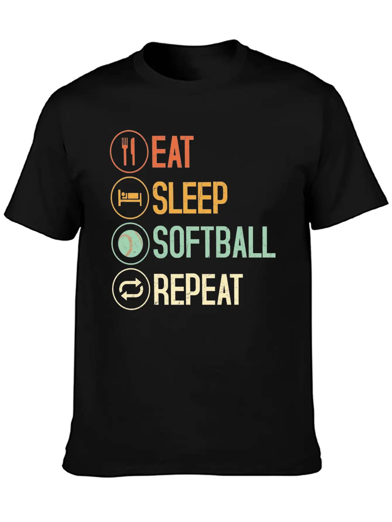 Eat Sleep Softball Repeat Team Baseball Timeless Short Sleeve Tee – Comfy And Minimalist Design