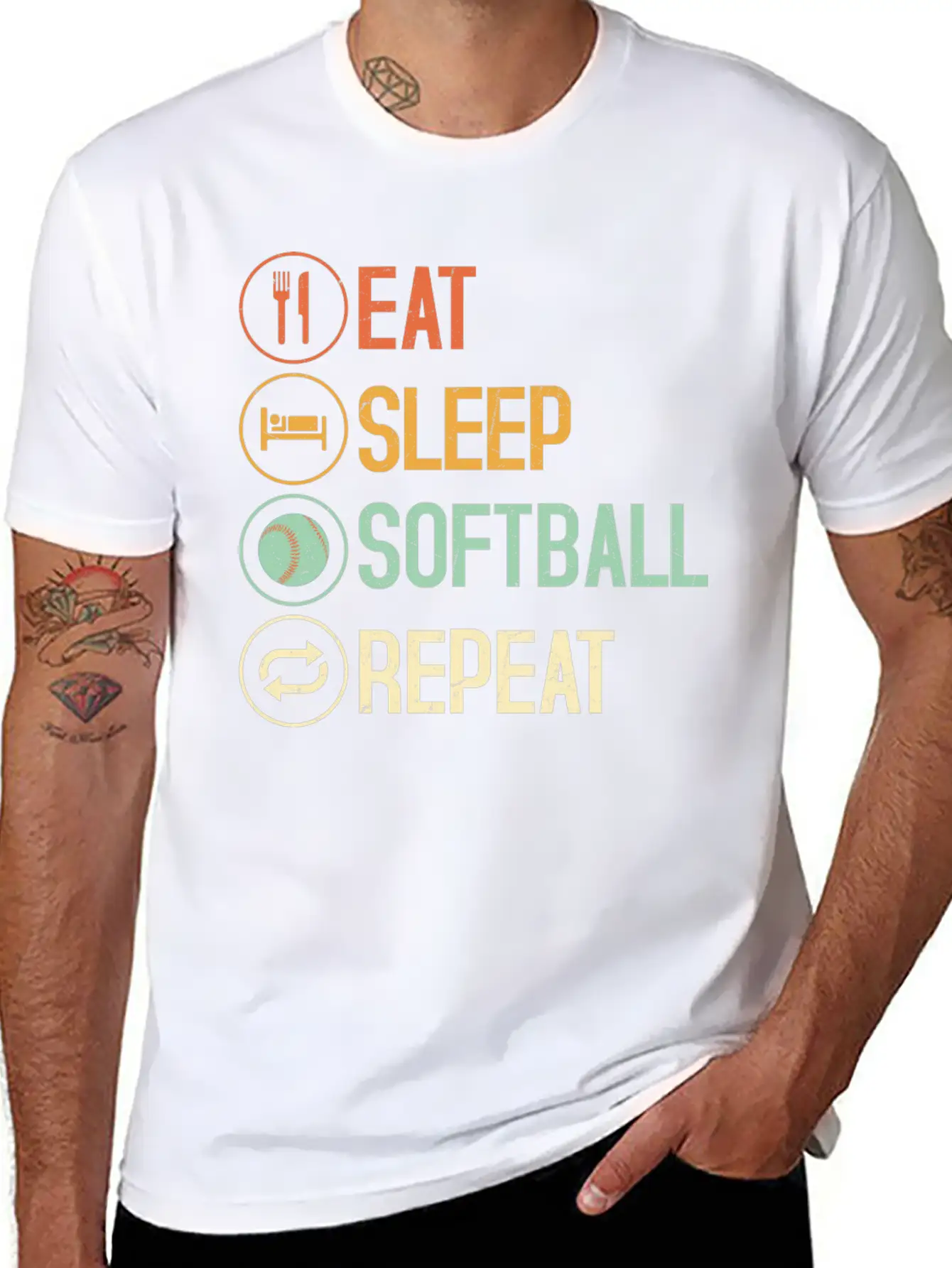 Eat Sleep Softball Repeat Team Baseball Timeless Short Sleeve Tee – Comfy And Minimalist Design