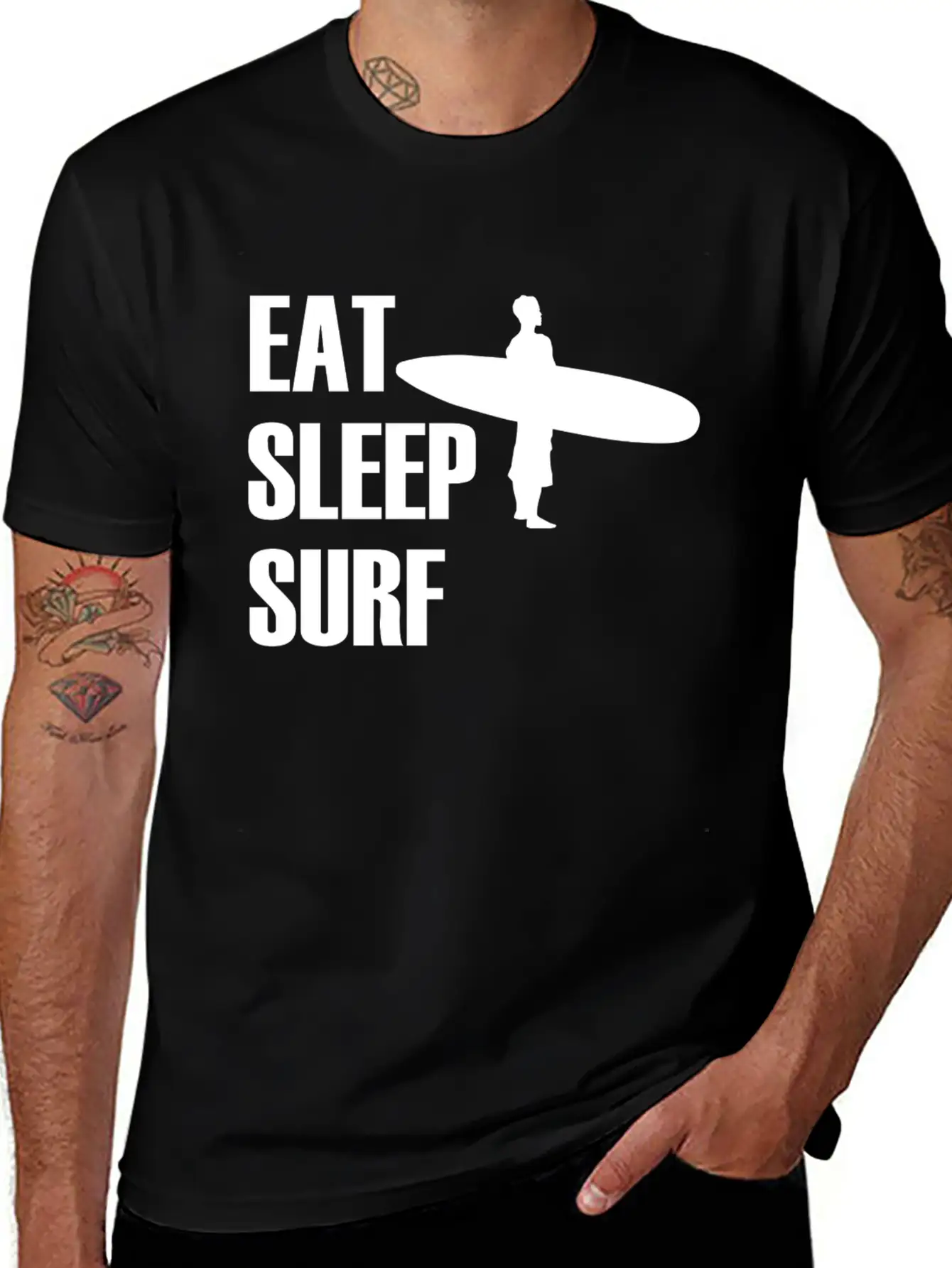 EAT SLEEP SURF2.png Essential Unisex Summer Tee – Soft Cotton Casual Fit