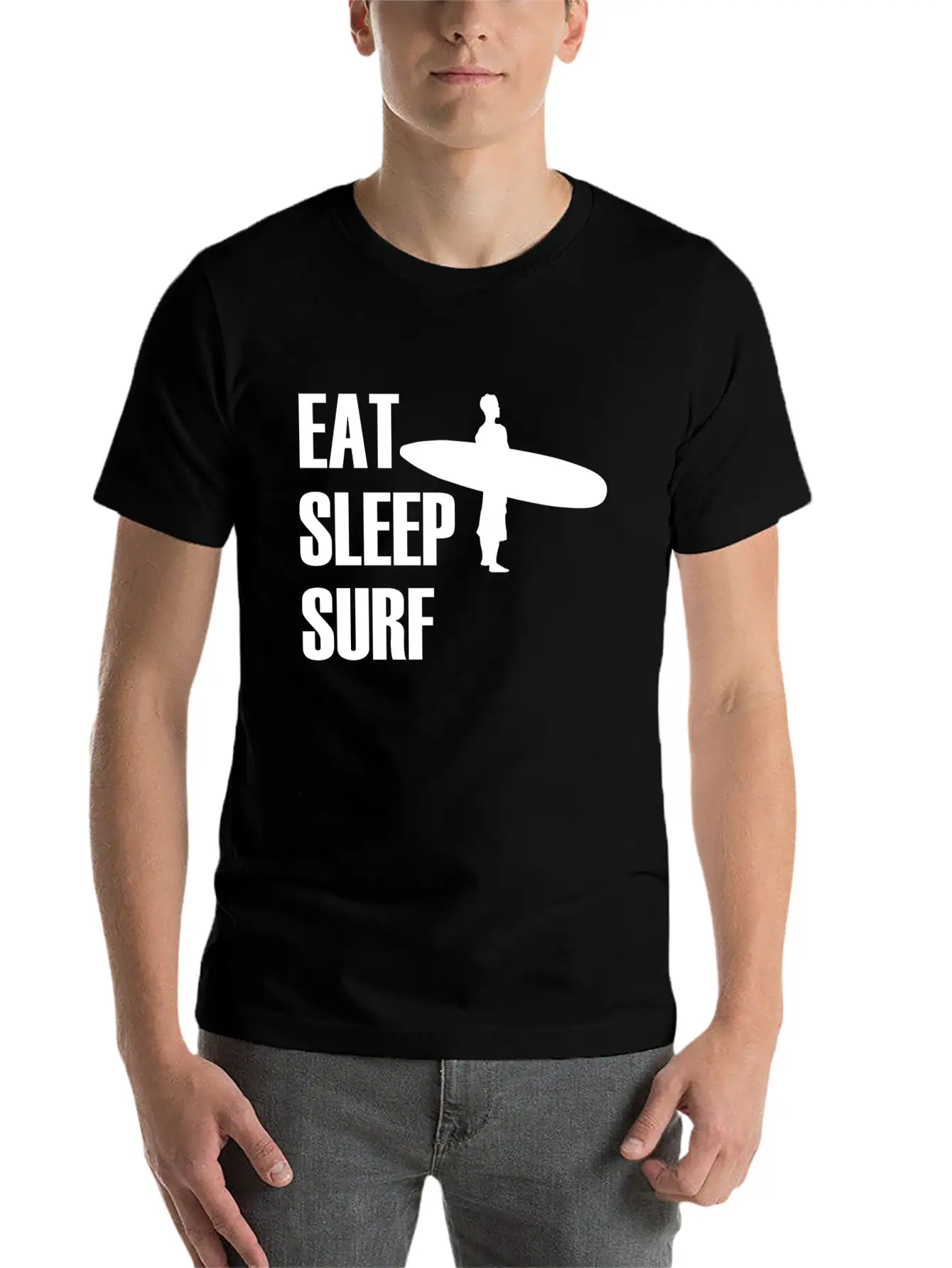 EAT SLEEP SURF2.png Essential Unisex Summer Tee – Soft Cotton Casual Fit