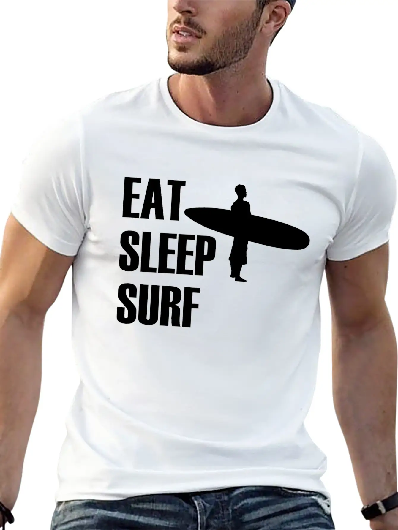 EAT SLEEP SURF2.png Essential Unisex Summer Tee – Soft Cotton Casual Fit