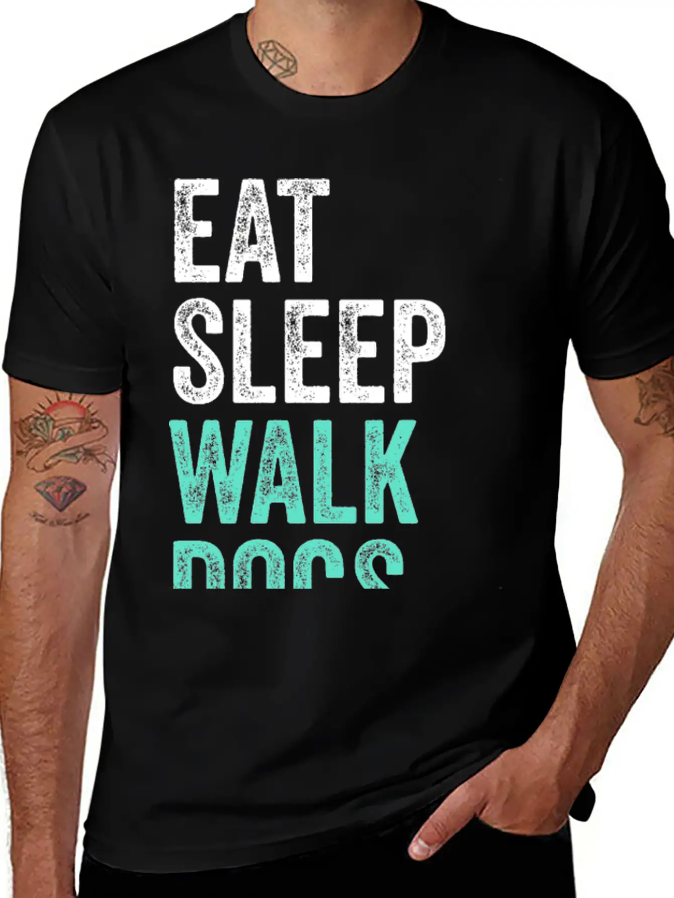 Eat Sleep Walk Dogs Dog Walking Dog Lover Unisex Short Sleeve Soft Cotton T-Shirt – Casual Everyday Wear