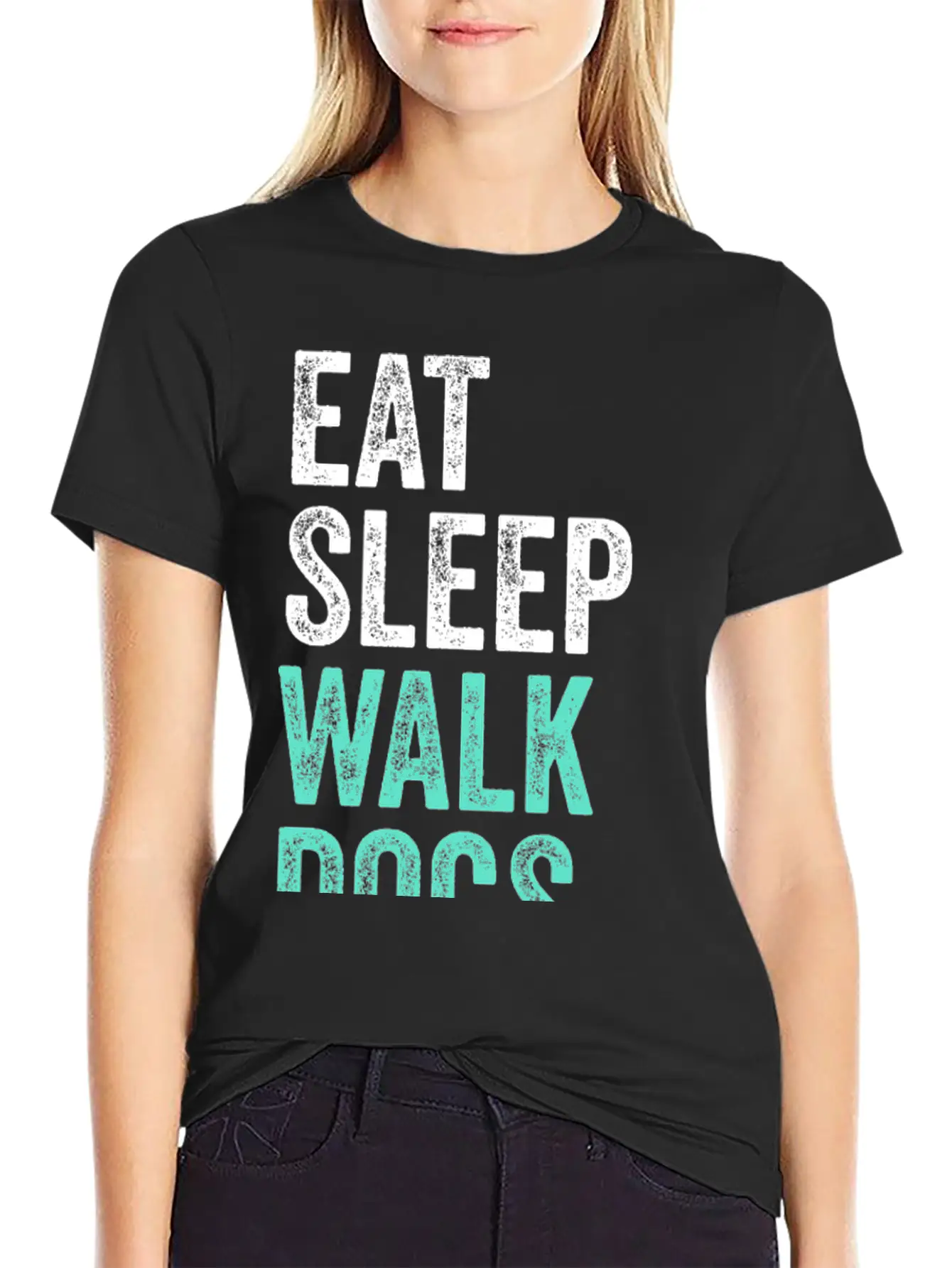Eat Sleep Walk Dogs Dog Walking Dog Lover Unisex Short Sleeve Soft Cotton T-Shirt – Casual Everyday Wear