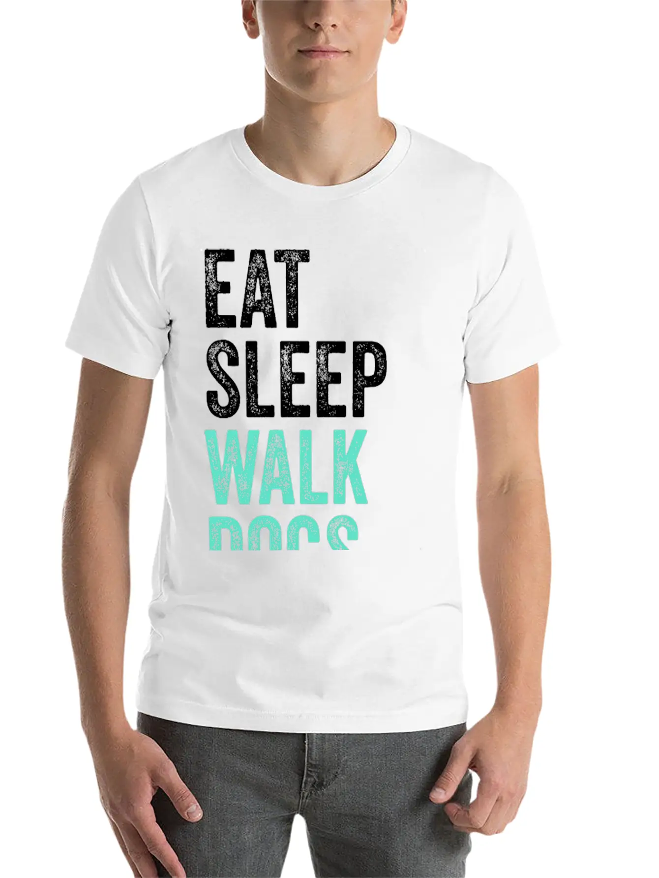 Eat Sleep Walk Dogs Dog Walking Dog Lover Unisex Short Sleeve Soft Cotton T-Shirt – Casual Everyday Wear