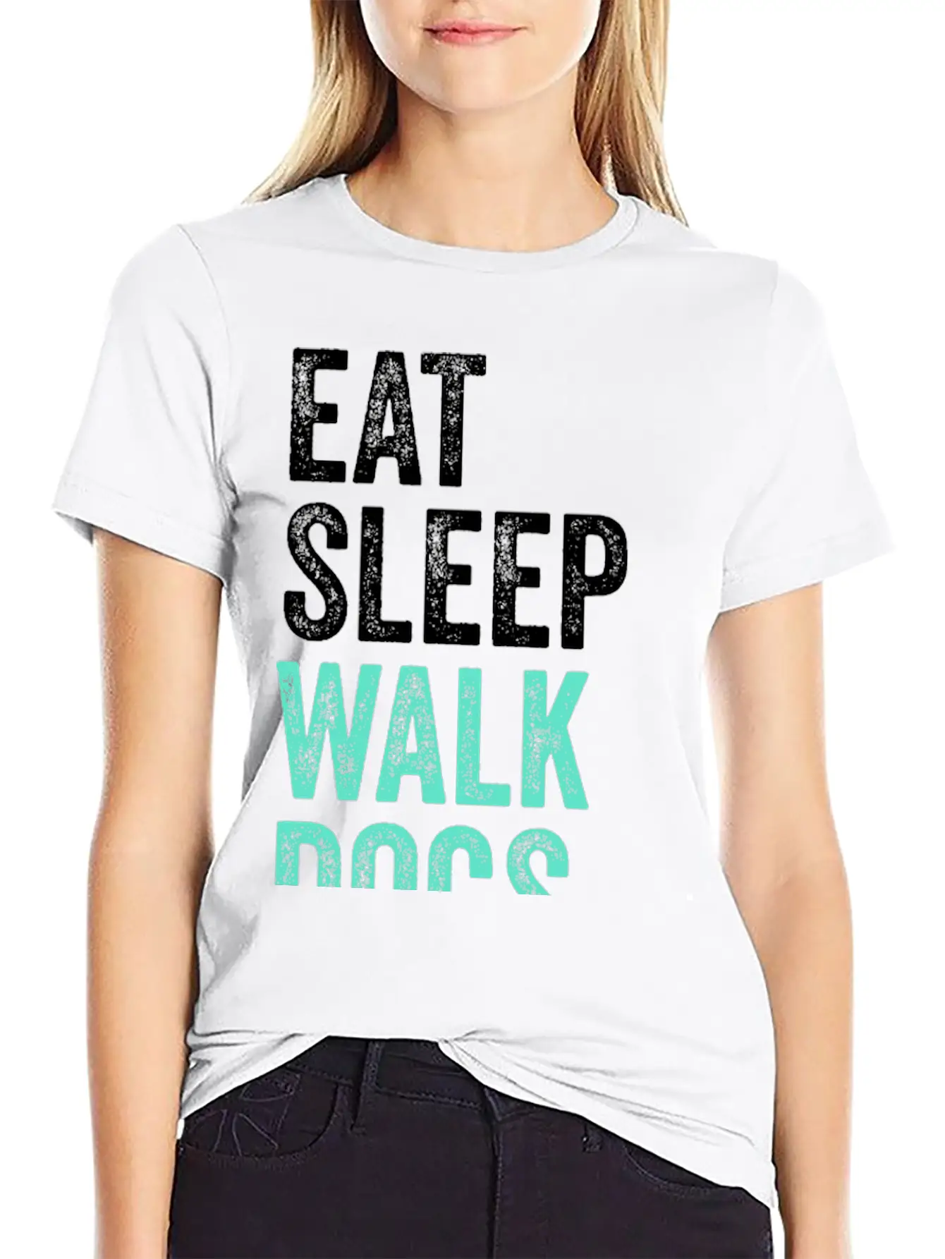 Eat Sleep Walk Dogs Dog Walking Dog Lover Unisex Short Sleeve Soft Cotton T-Shirt – Casual Everyday Wear