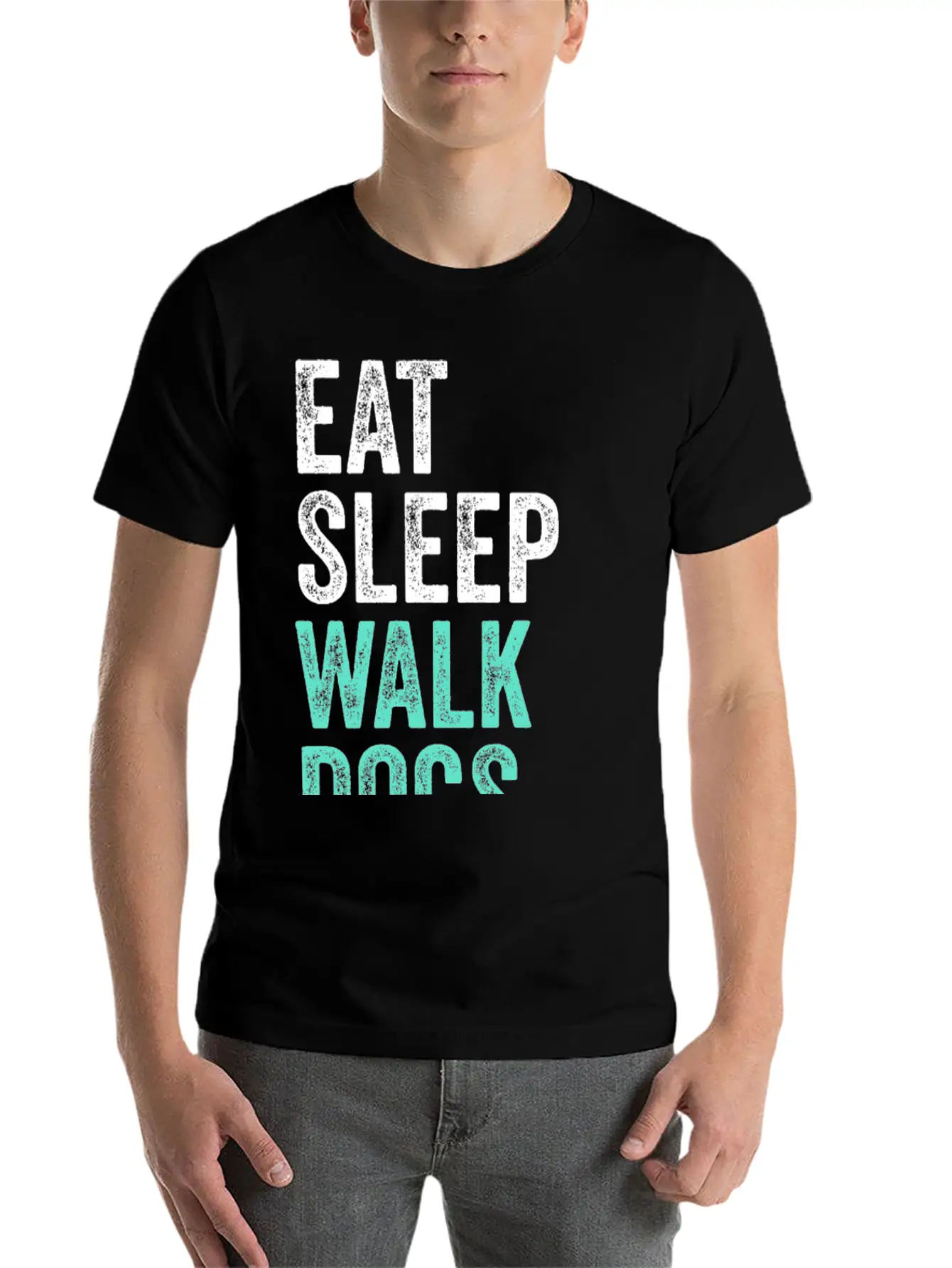 Eat Sleep Walk Dogs Dog Walking Dog Lover Unisex Short Sleeve Soft Cotton T-Shirt – Casual Everyday Wear