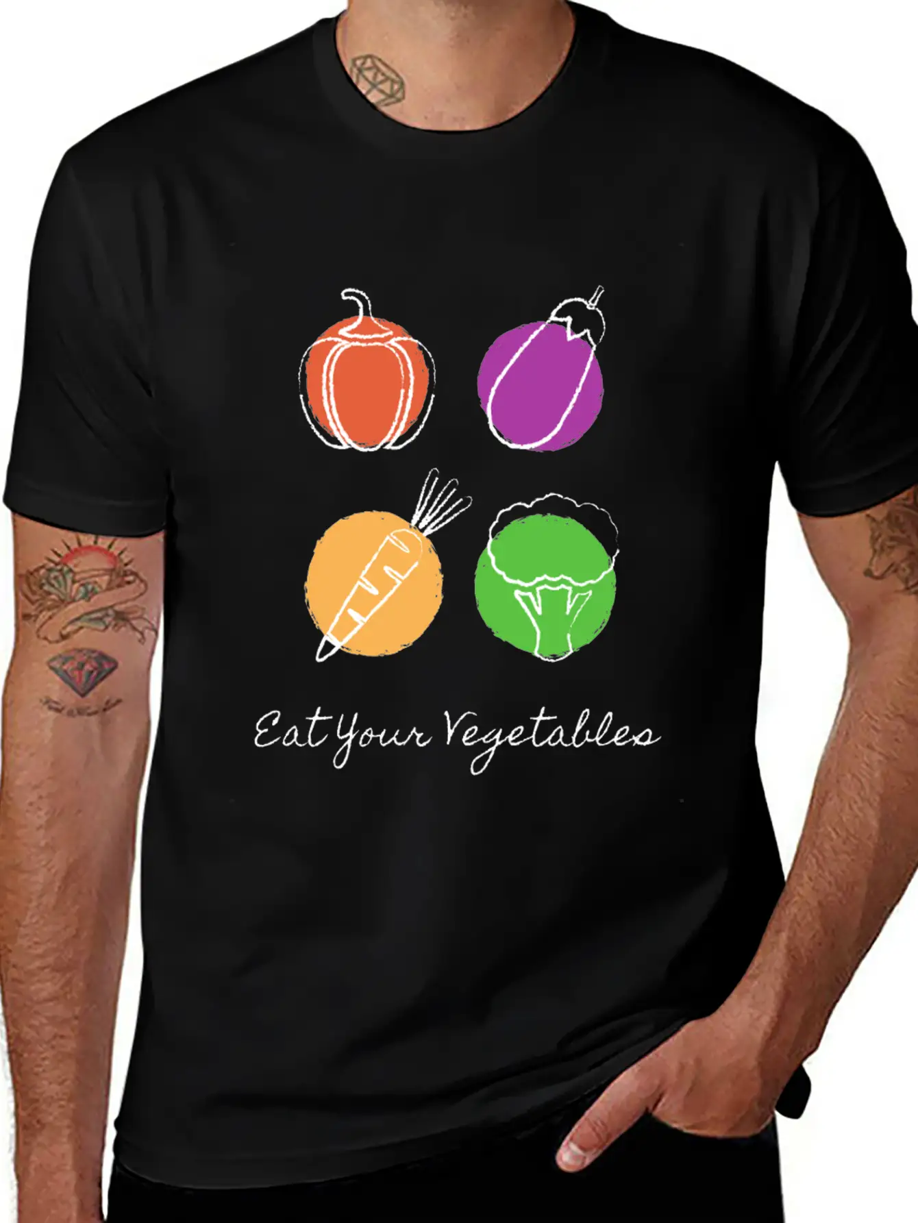 Eat Your Vegetables Stylish Everyday T-Shirt – Unisex Basic Cotton Tee