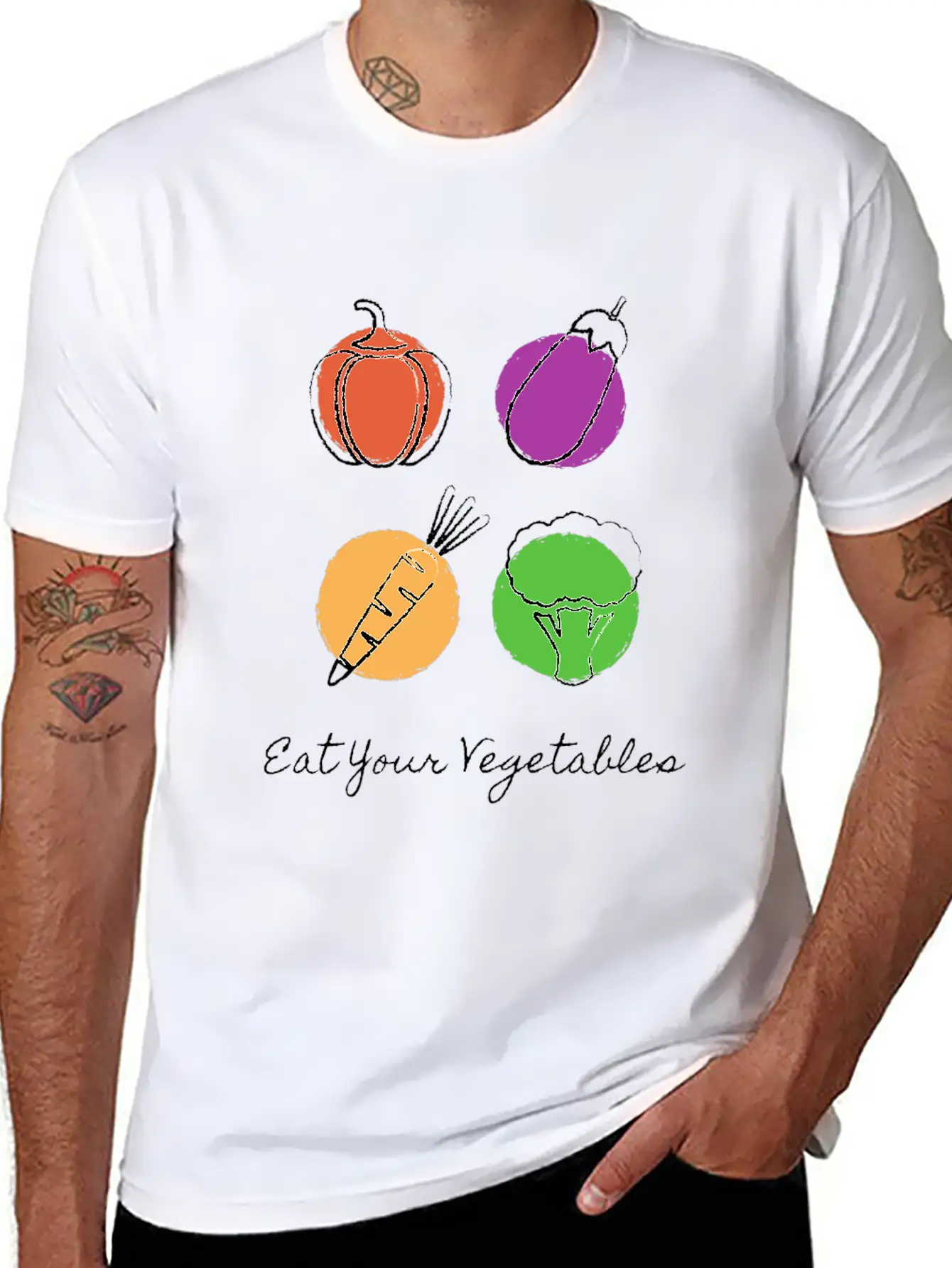 Eat Your Vegetables Stylish Everyday T-Shirt – Unisex Basic Cotton Tee