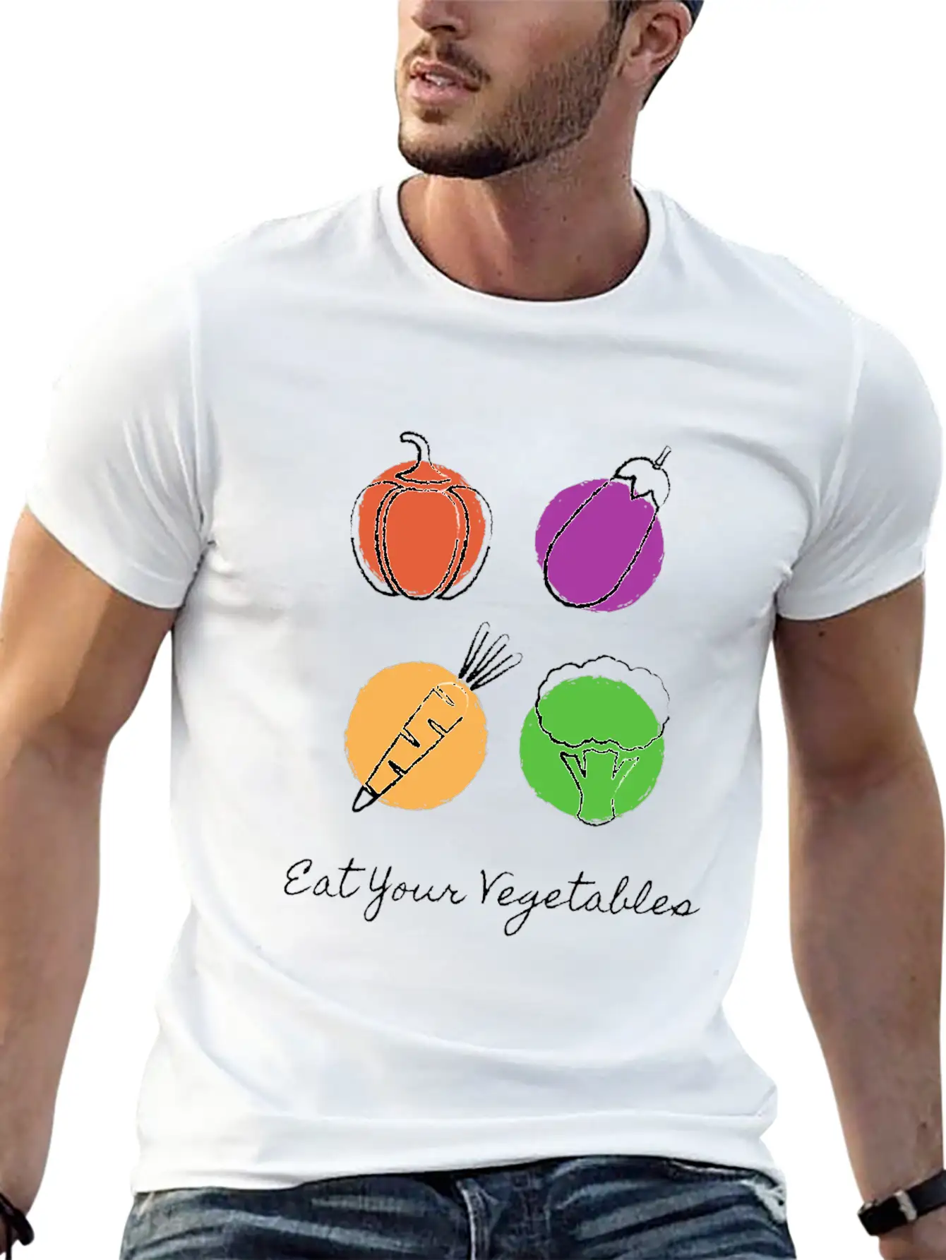Eat Your Vegetables Stylish Everyday T-Shirt – Unisex Basic Cotton Tee