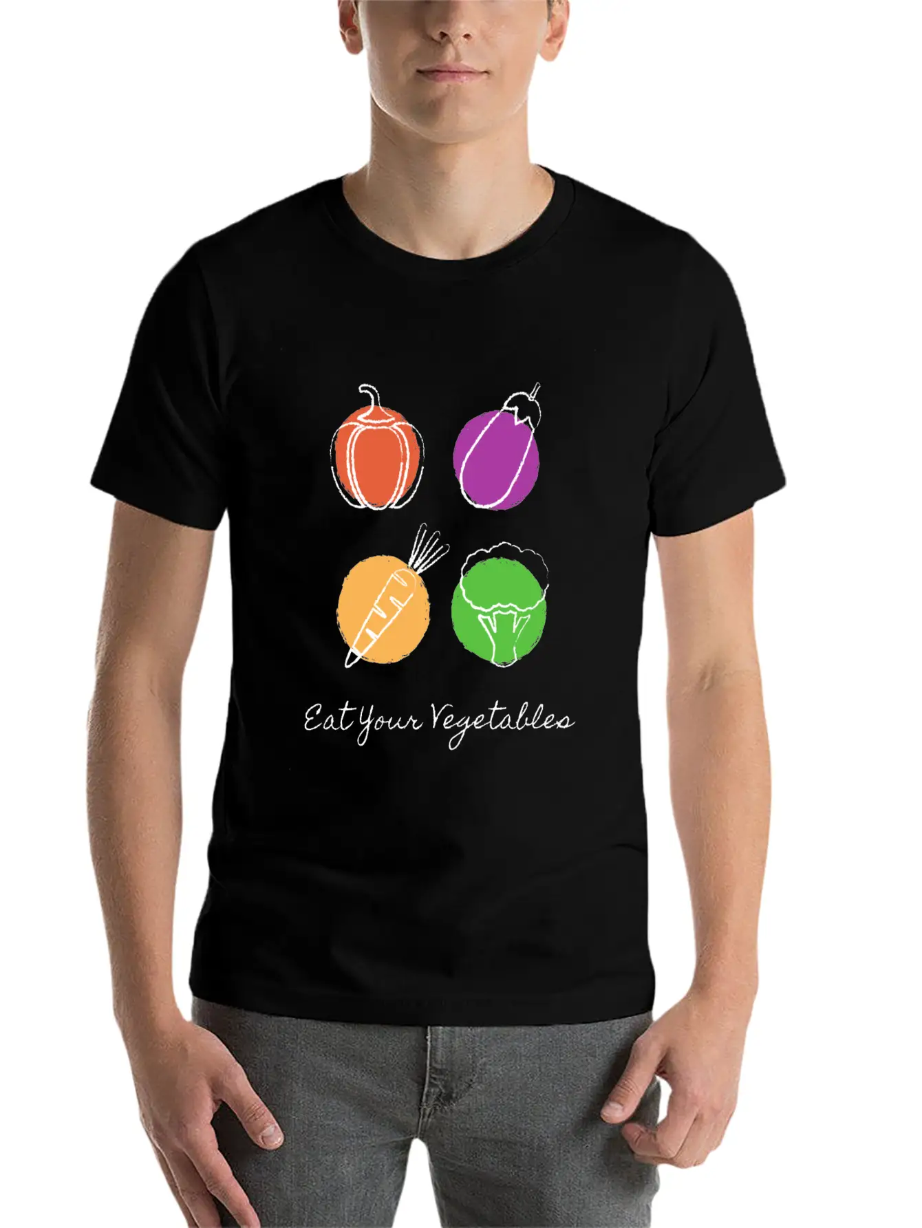 Eat Your Vegetables Stylish Everyday T-Shirt – Unisex Basic Cotton Tee