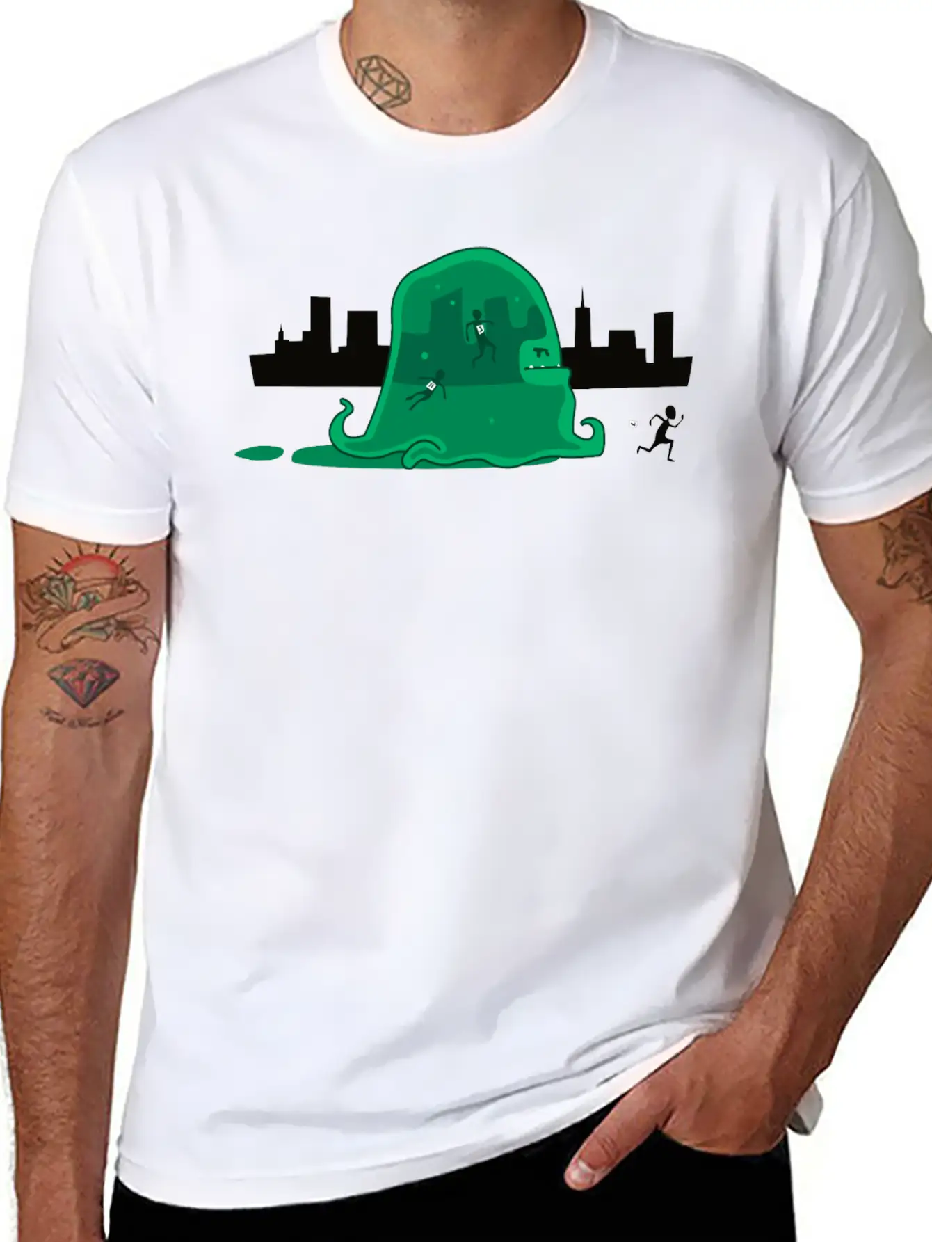Eating Healthy Remix Unisex Short Sleeve Soft Cotton T-Shirt – Casual Everyday Wear