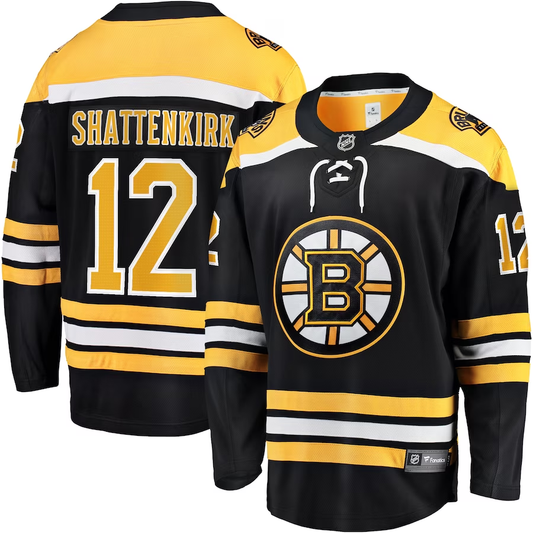 Men's Boston Bruins Kevin Shattenkirk #12 Black Replica Player Jerseys