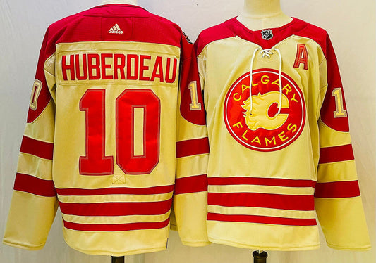 Men's Calgary Flames Jonathan Huberdeau #10 Yellow Player Game Jerseys