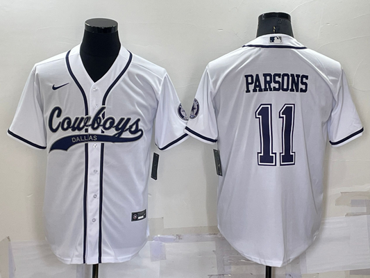 Men's Dallas Cowboys Micah Parsons #11 White Game Jerseys Joint Edition