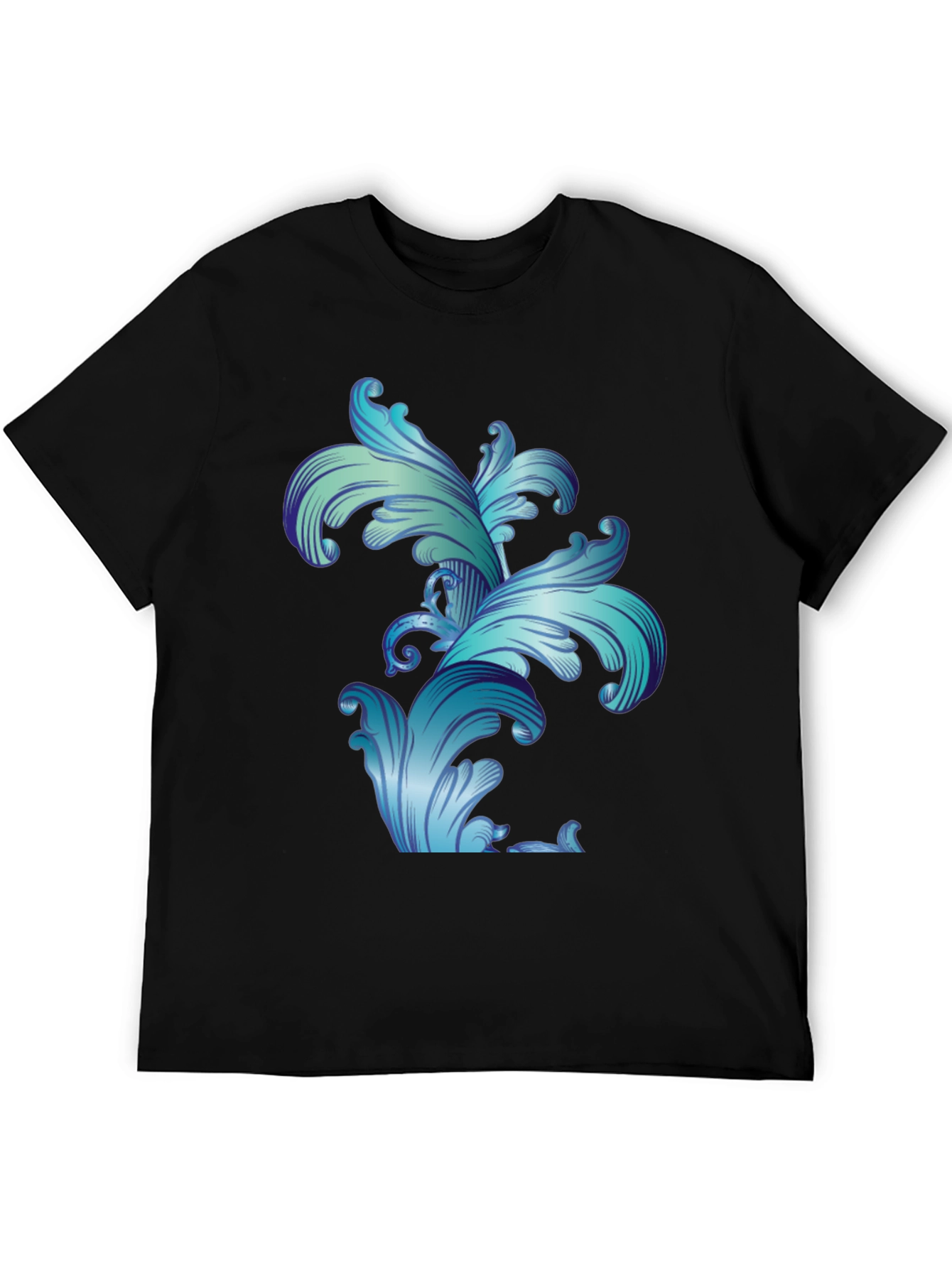 Baroque Flourish Graphic Black T-Shirt