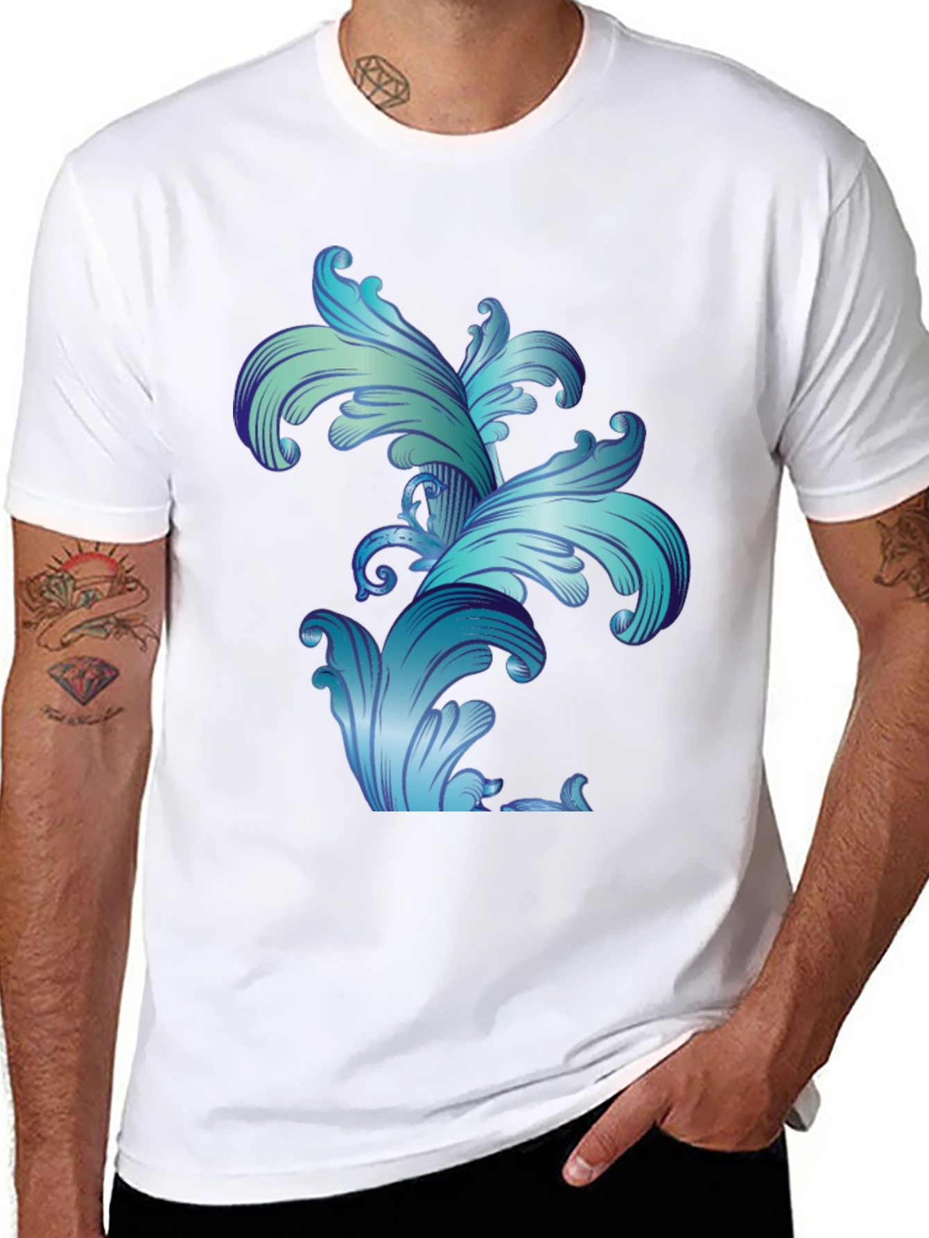 Baroque Flourish Graphic Black T-Shirt