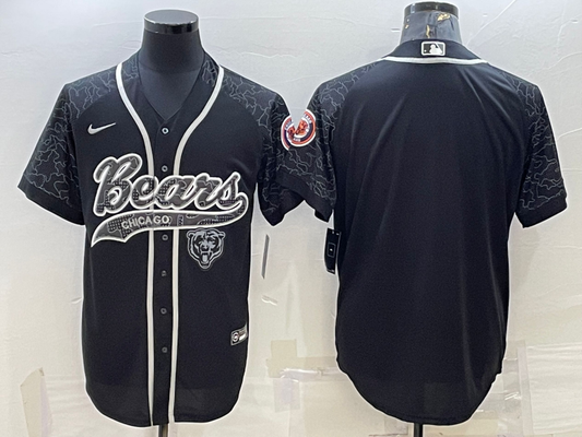 Men's Chicago Bears Black RFLCTV Limited Blank Jerseys