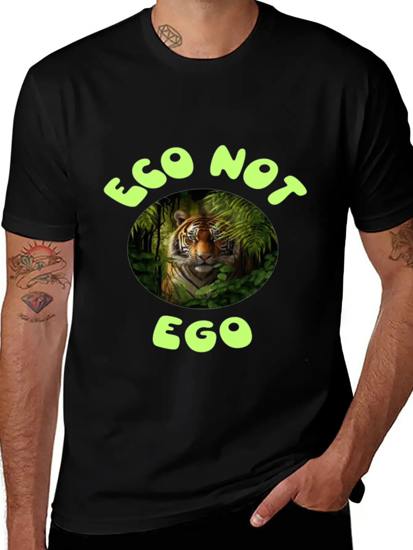 Eco Not Ego Climate Change Design12 Unisex Short Sleeve Soft Cotton T-Shirt – Casual Everyday Wear