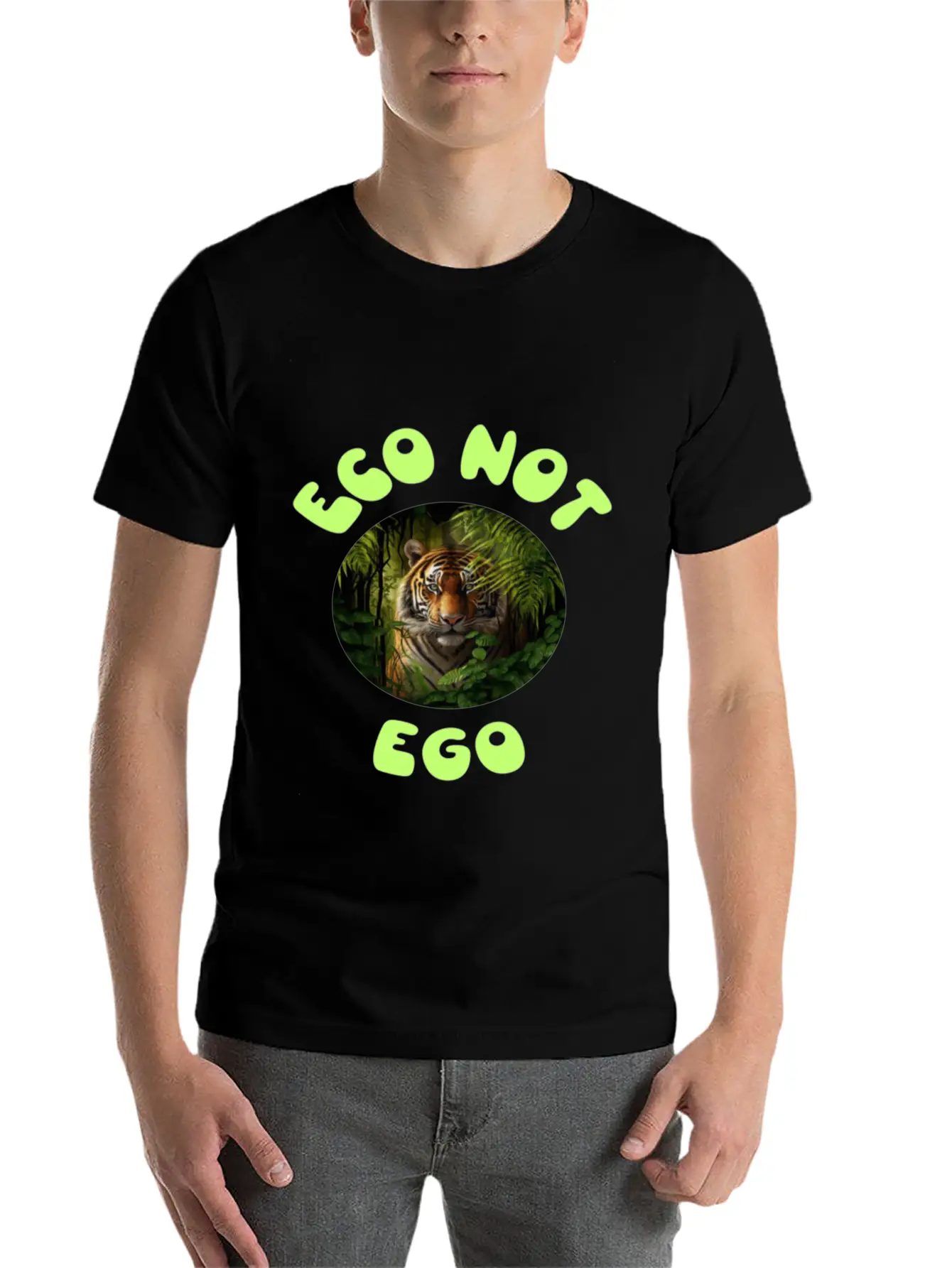 Eco Not Ego Climate Change Design12 Unisex Short Sleeve Soft Cotton T-Shirt – Casual Everyday Wear