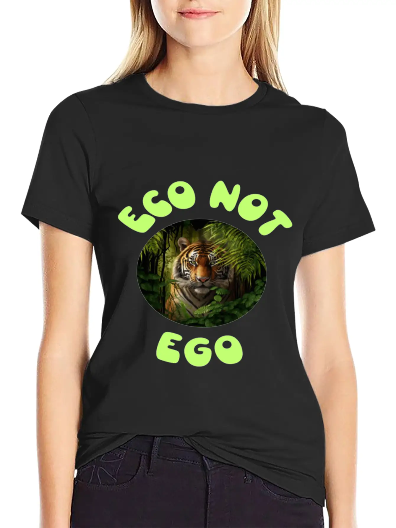 Eco Not Ego Climate Change Design12 Unisex Short Sleeve Soft Cotton T-Shirt – Casual Everyday Wear