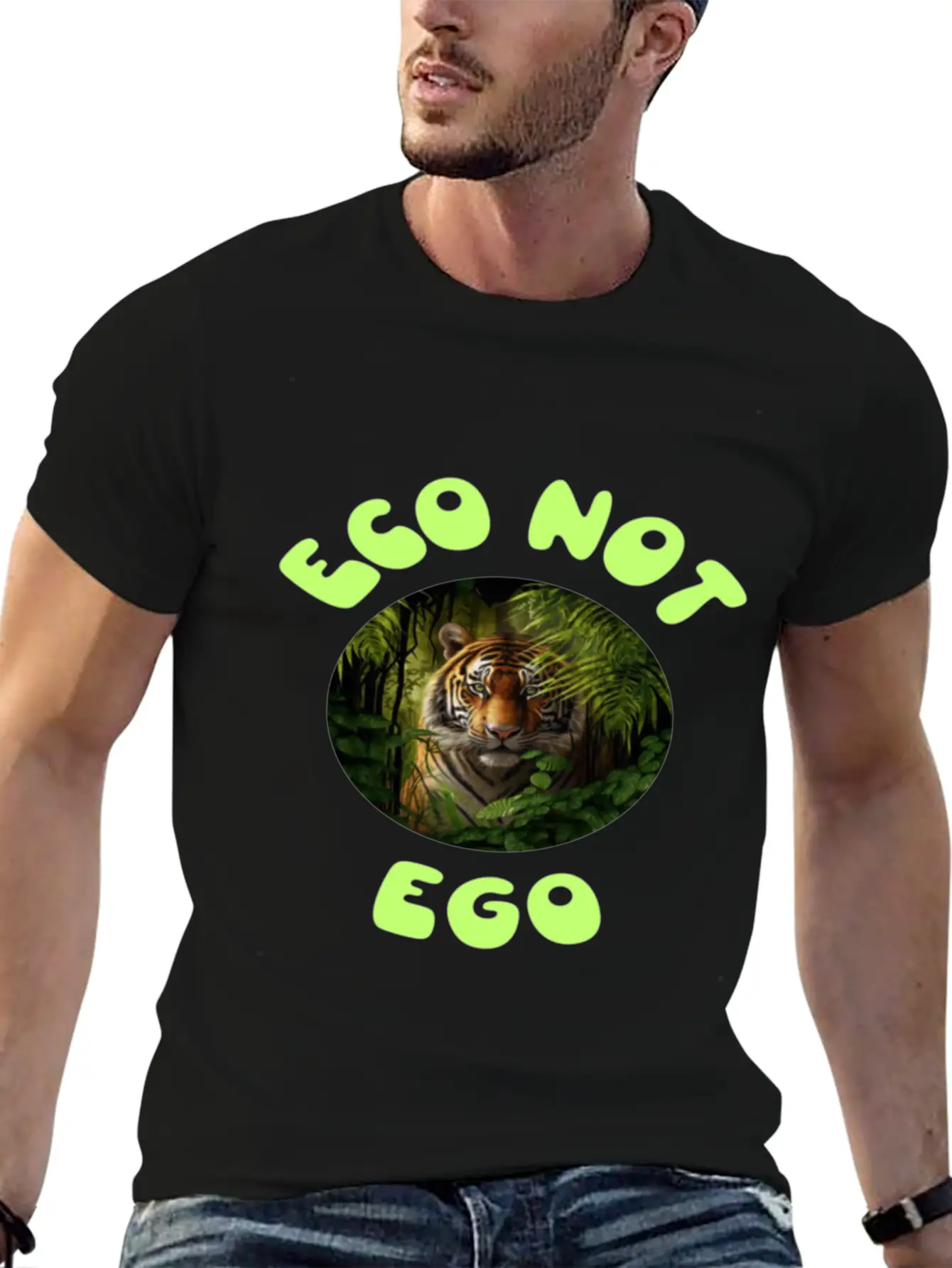 Eco Not Ego Climate Change Design12 Unisex Short Sleeve Soft Cotton T-Shirt – Casual Everyday Wear