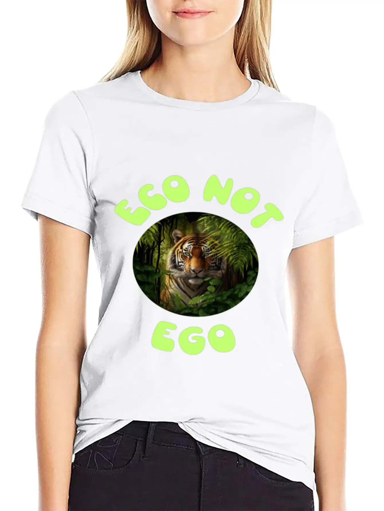 Eco Not Ego Climate Change Design12 Unisex Short Sleeve Soft Cotton T-Shirt – Casual Everyday Wear