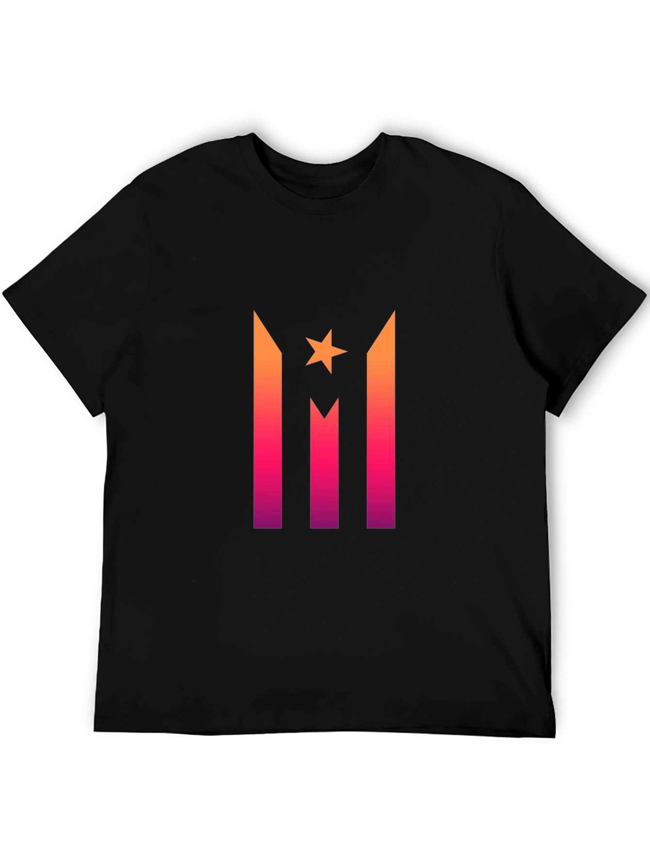 Gradient Star Graphic Black T-Shirt