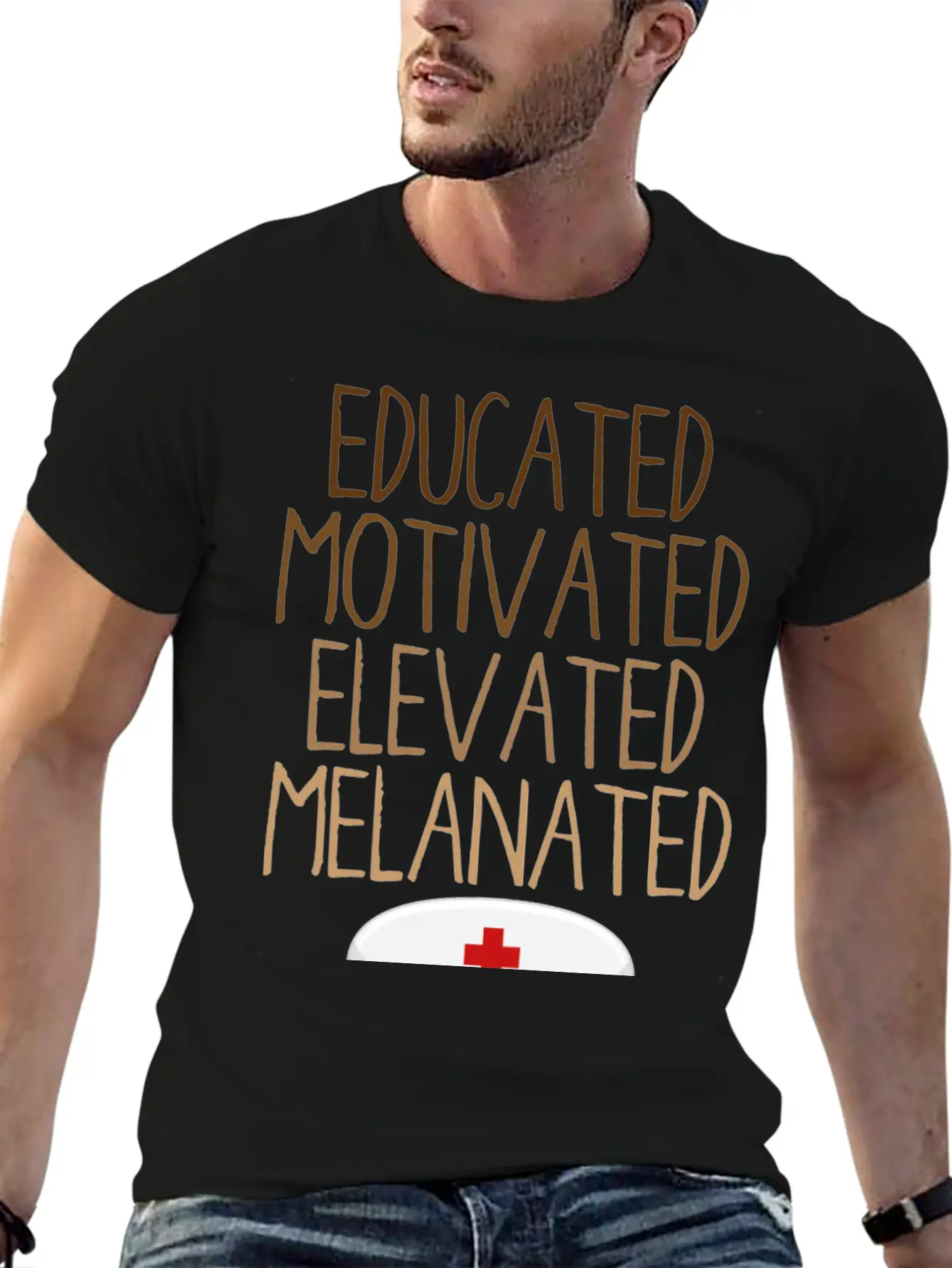 Educated Motivated Elevated Melanated African Unisex Short Sleeve Soft Cotton T-Shirt – Casual Everyday Wear