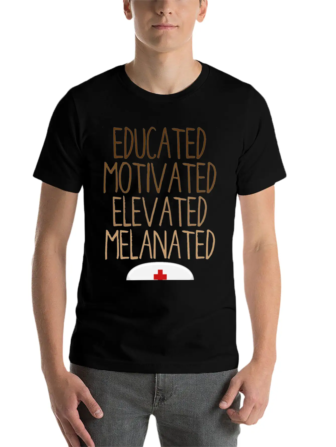 Educated Motivated Elevated Melanated African Unisex Short Sleeve Soft Cotton T-Shirt – Casual Everyday Wear
