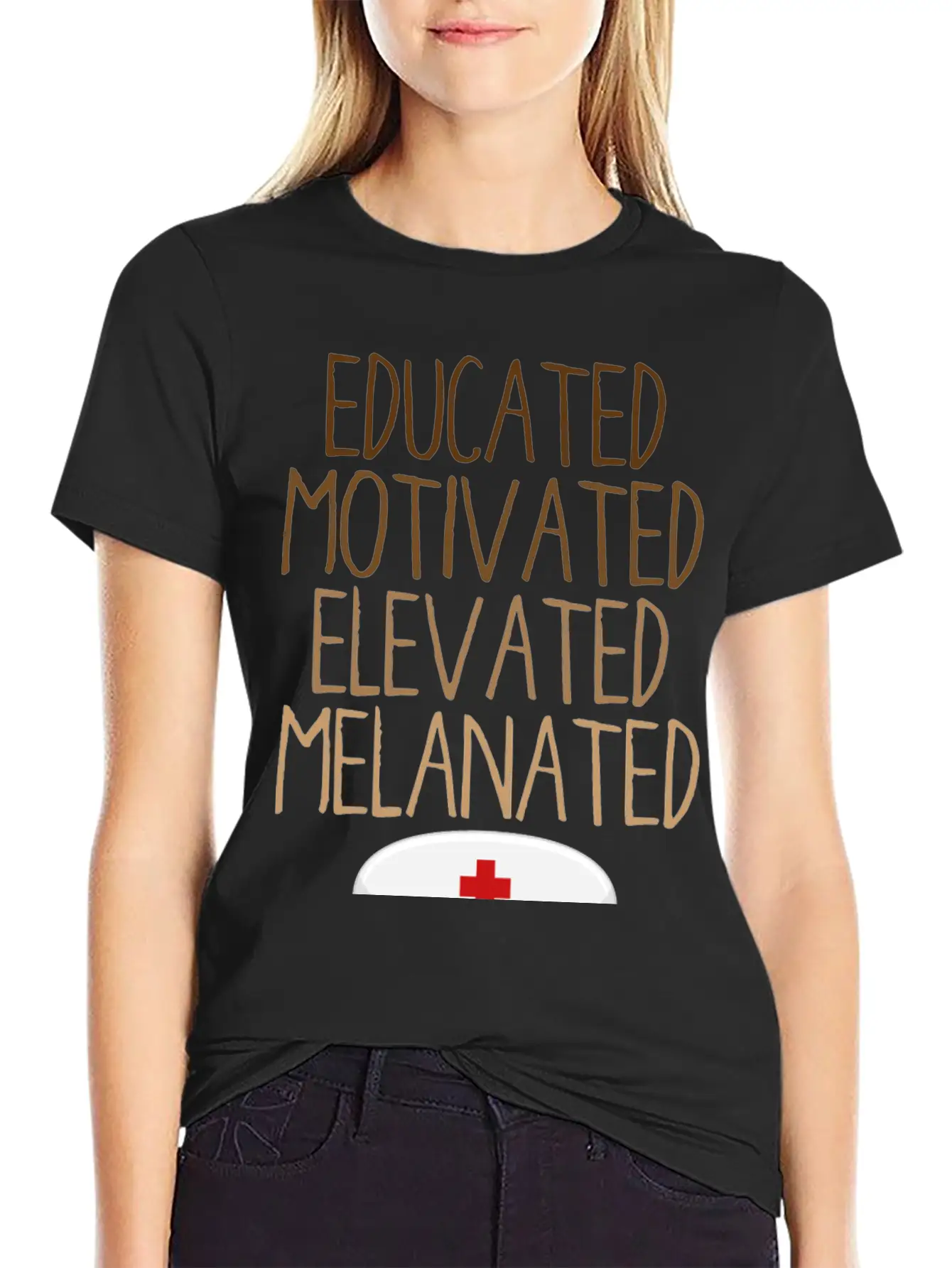 Educated Motivated Elevated Melanated African Unisex Short Sleeve Soft Cotton T-Shirt – Casual Everyday Wear