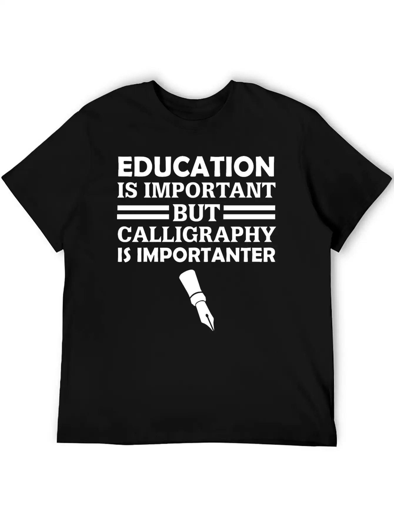 Education Is Important But Calligraphy Is Importan Unisex Short Sleeve Soft Cotton T-Shirt – Casual Everyday Wear