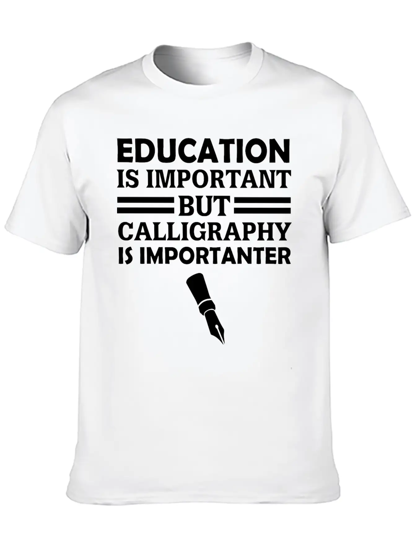 Education Is Important But Calligraphy Is Importan Unisex Short Sleeve Soft Cotton T-Shirt – Casual Everyday Wear