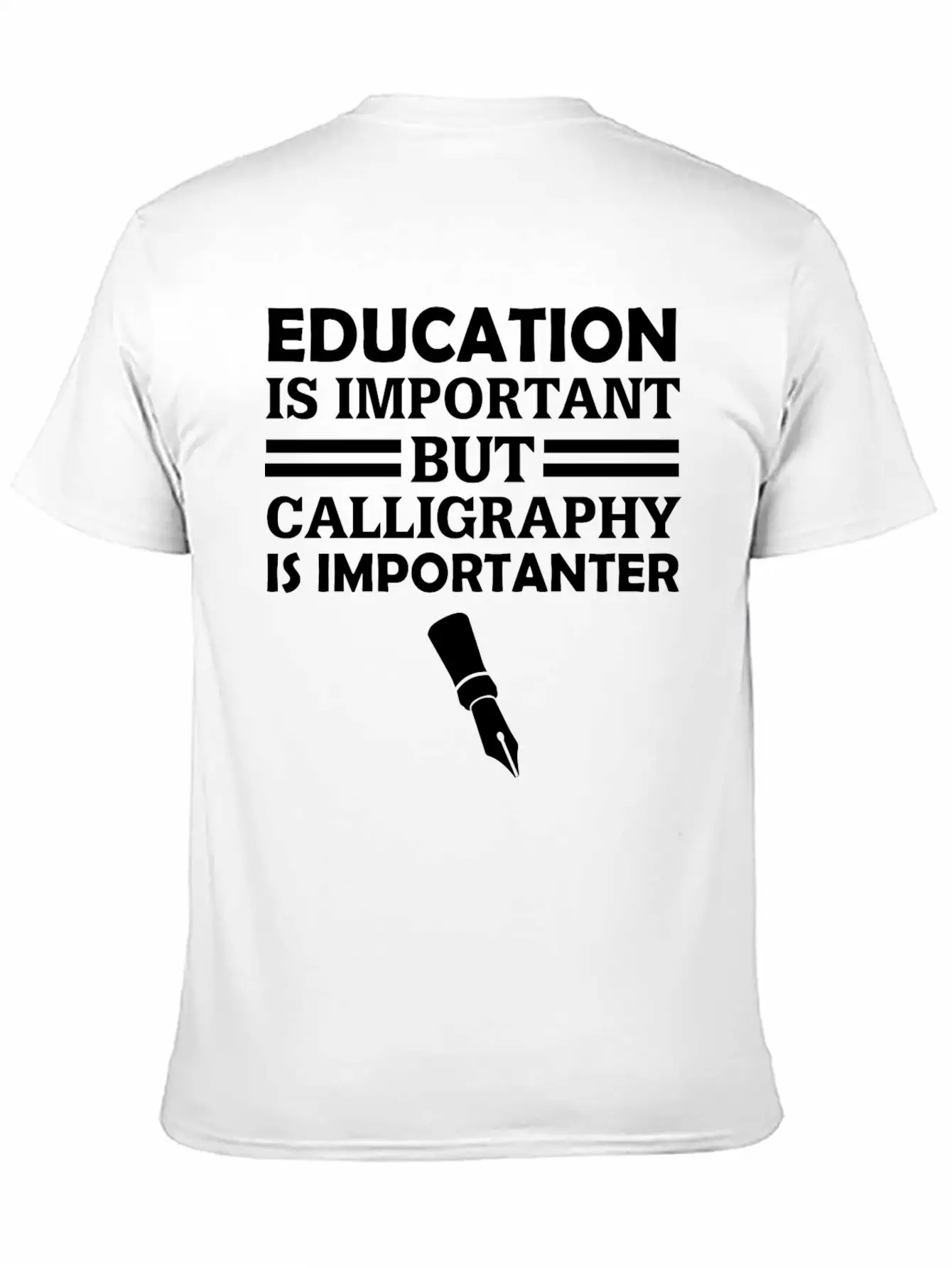 Education Is Important But Calligraphy Is Importan Unisex Short Sleeve Soft Cotton T-Shirt – Casual Everyday Wear