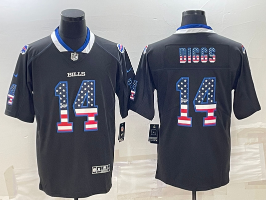 Men's Buffalo Bills Stefon Diggs #14 Black Alternate Game Jerseys