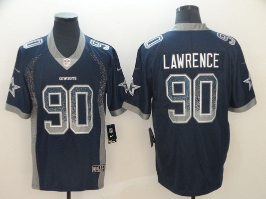 Men's Dallas Cowboys DeMarcus Lawrence #90 Navy Game Jerseys