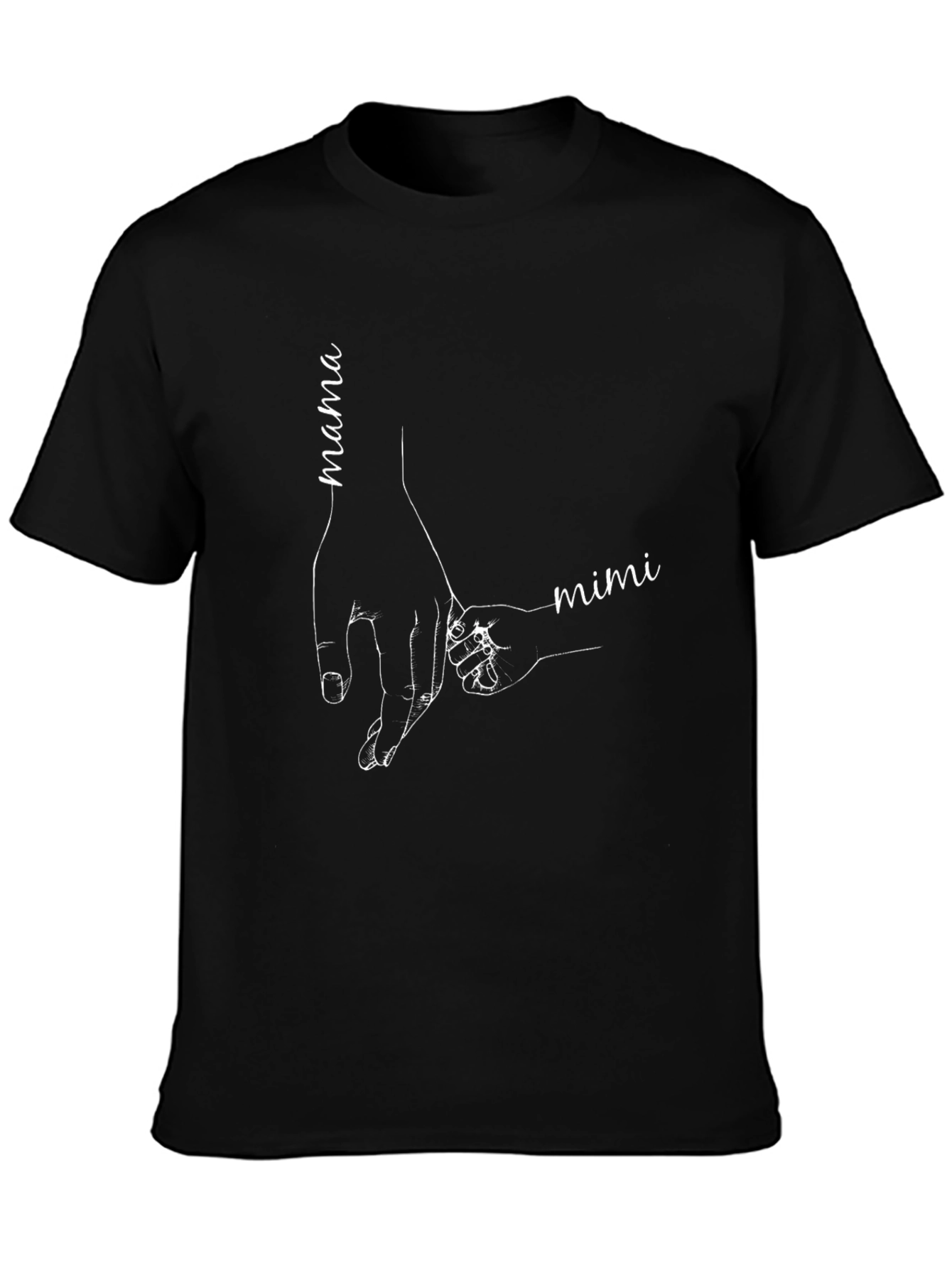 Mama & Mimi Hands T-Shirt - Black Cotton Blend